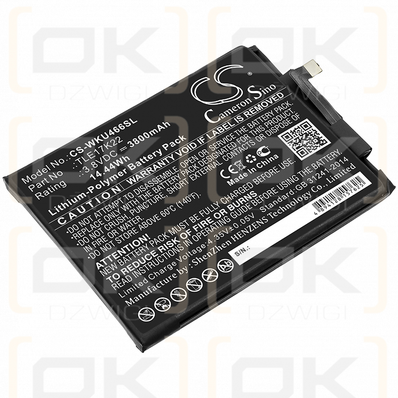 Wiko P4661AN / TLE17K22 3800mAh Li-Polímero 3.8V (Cameron Sino)