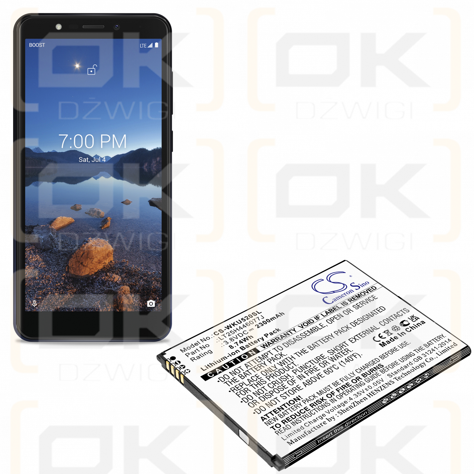 Wiko U520AS / LT25H446077J 2300mAh Li-ion 3.8V (Cameron Sino)