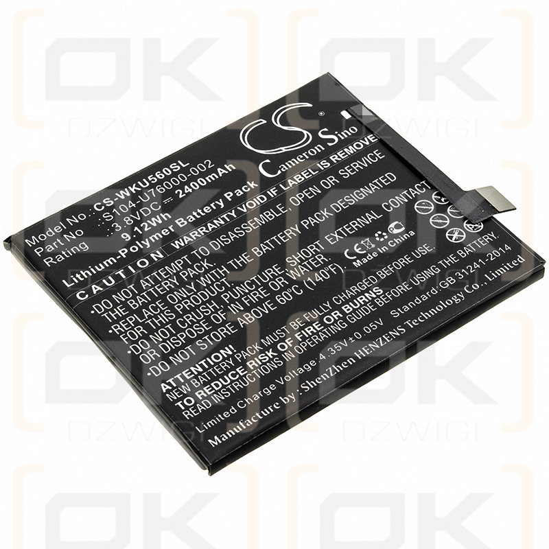 Wiko P4601 / S104-U76000-002 2400 mAh Li-Polymer 3,8 V (Cameron Sino)