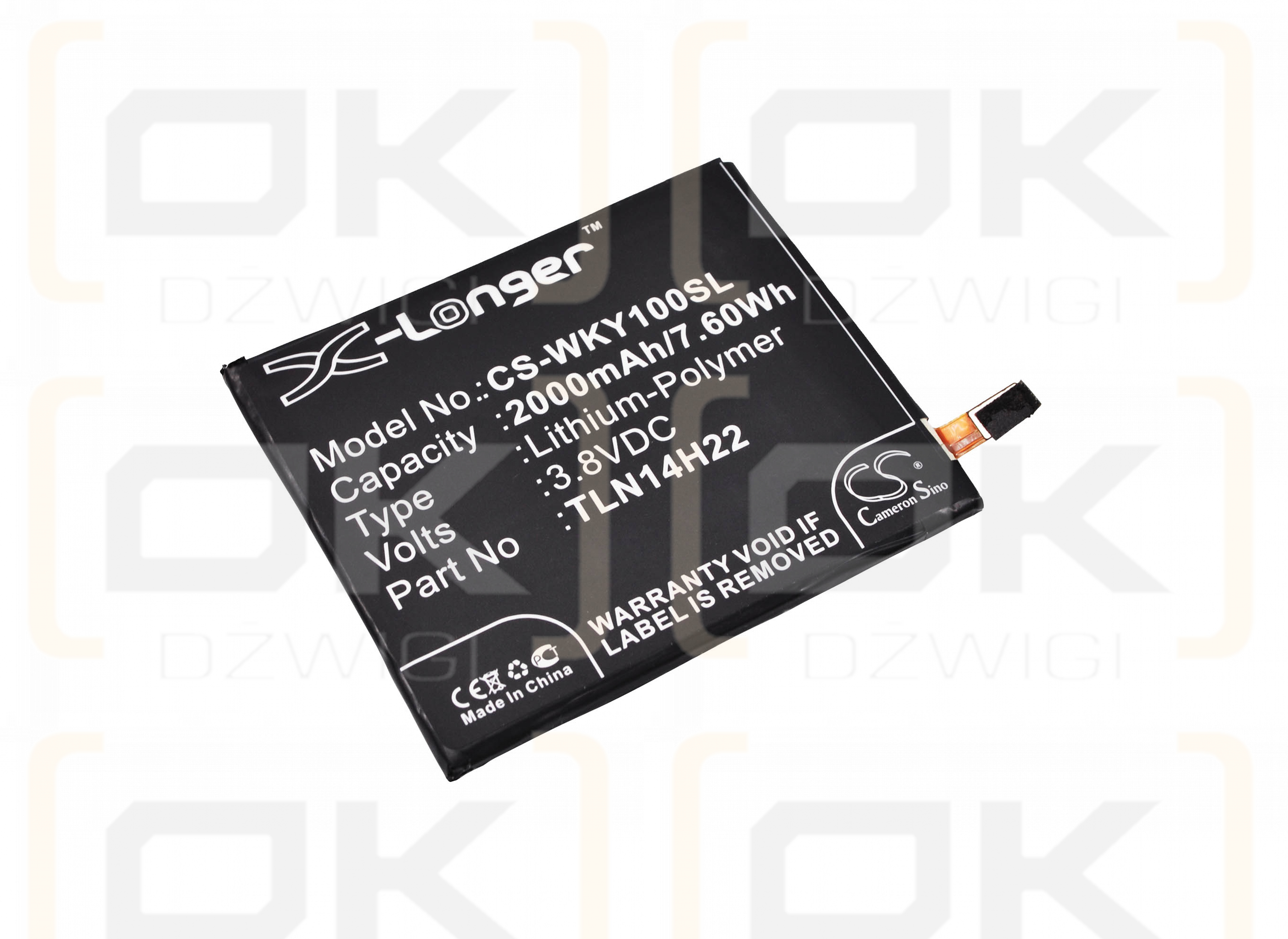 Wiko Highway Signs 3G / TLN14H22 2000mAh Li-Polymer 3.8V (Cameron Sino)