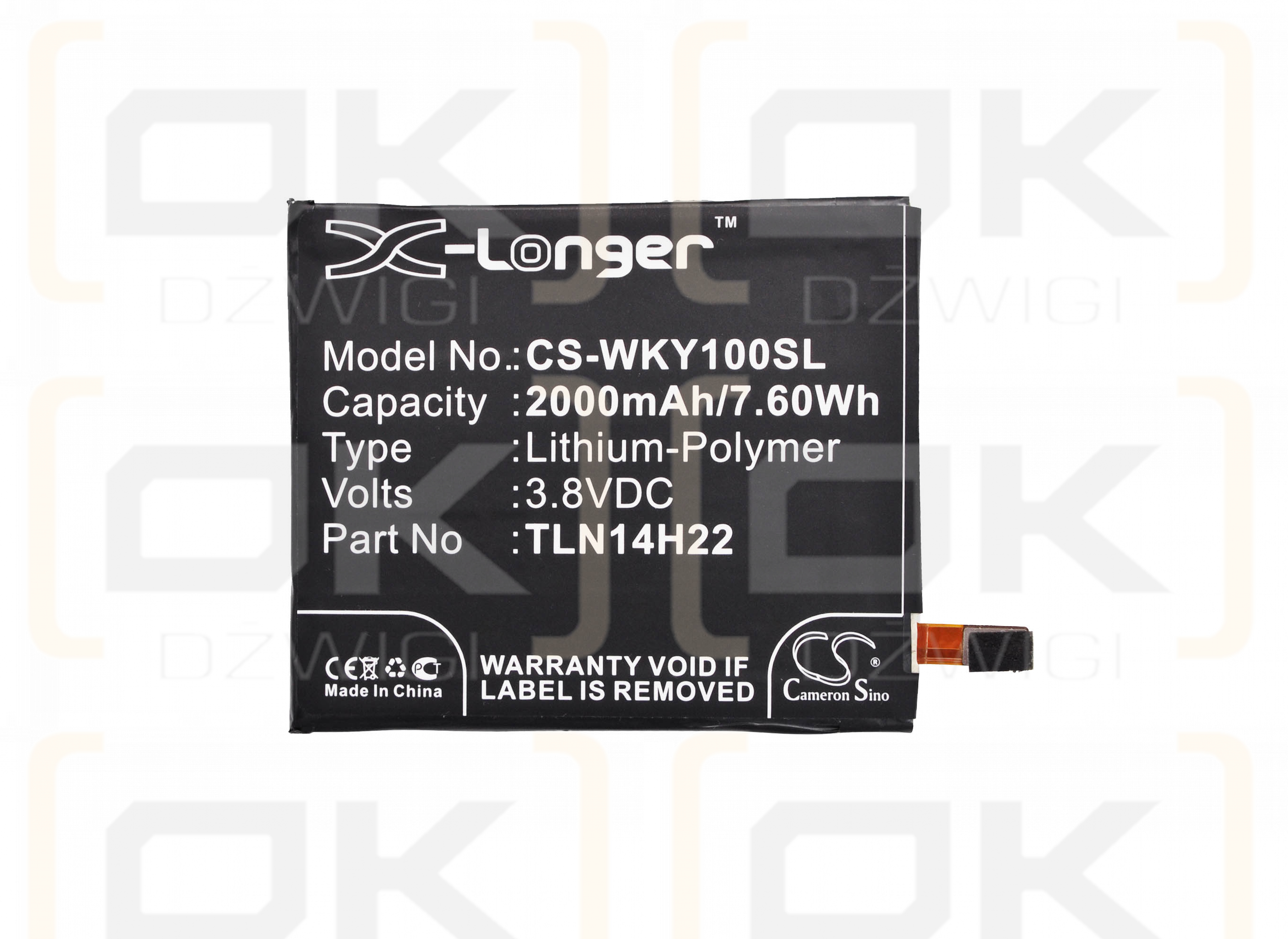 Wiko Highway Signs 3G / TLN14H22 2000mAh Li-Polymer 3.8V (Cameron Sino)