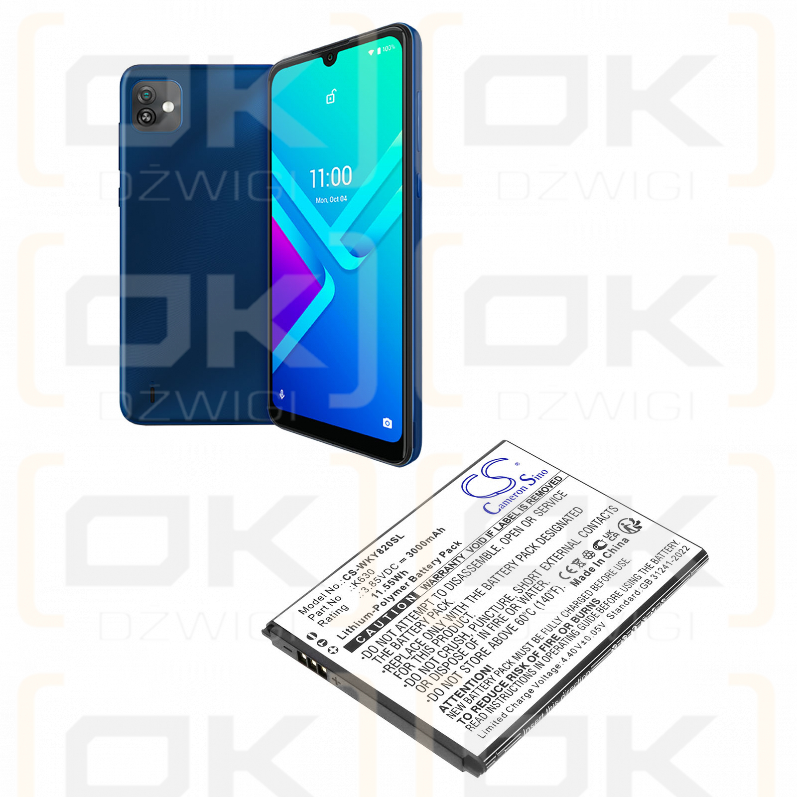 Wiko Y82 / K630 3000mAh Li-Polymer 3.85V (Cameron Sino)