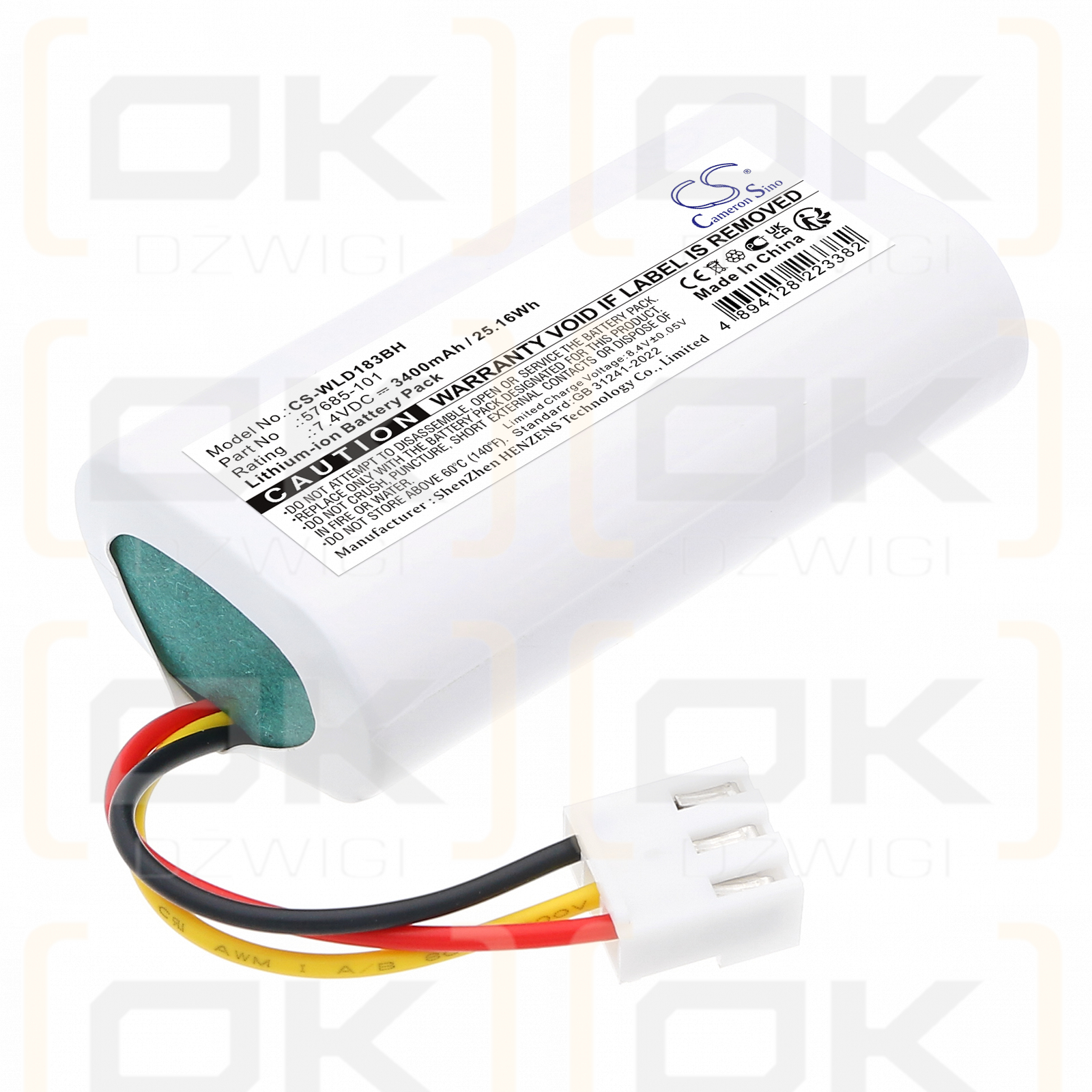 Winland EAPro-GTWY / 57685-101 3400 mAh Li-ion 7.4 V (Cameron Sino)