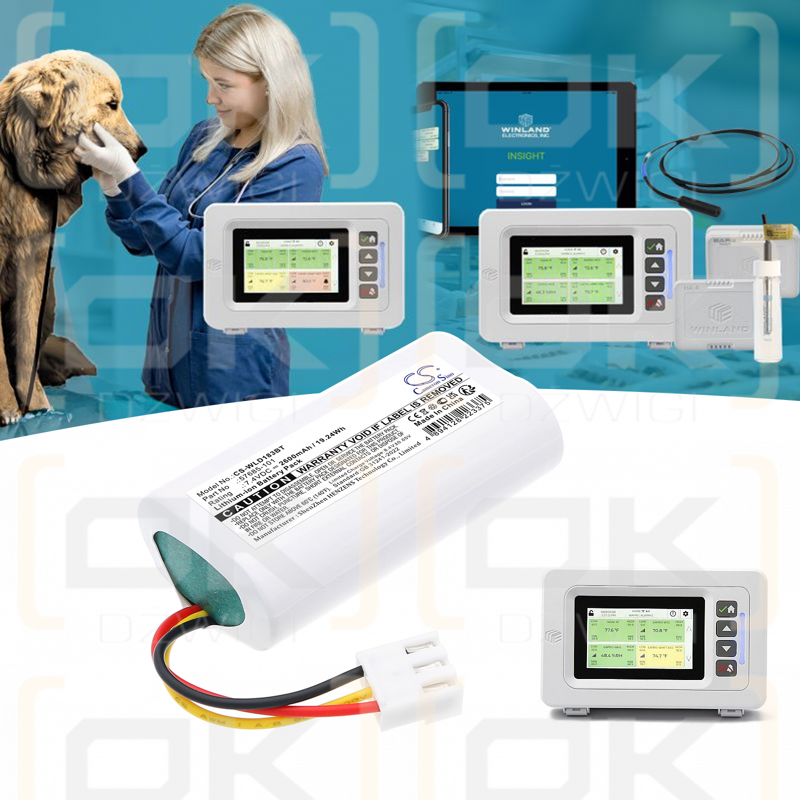 Winland EAPro-GTWY / 57685-101 2600 mAh Li-ion 7.4 V (Cameron Sino)