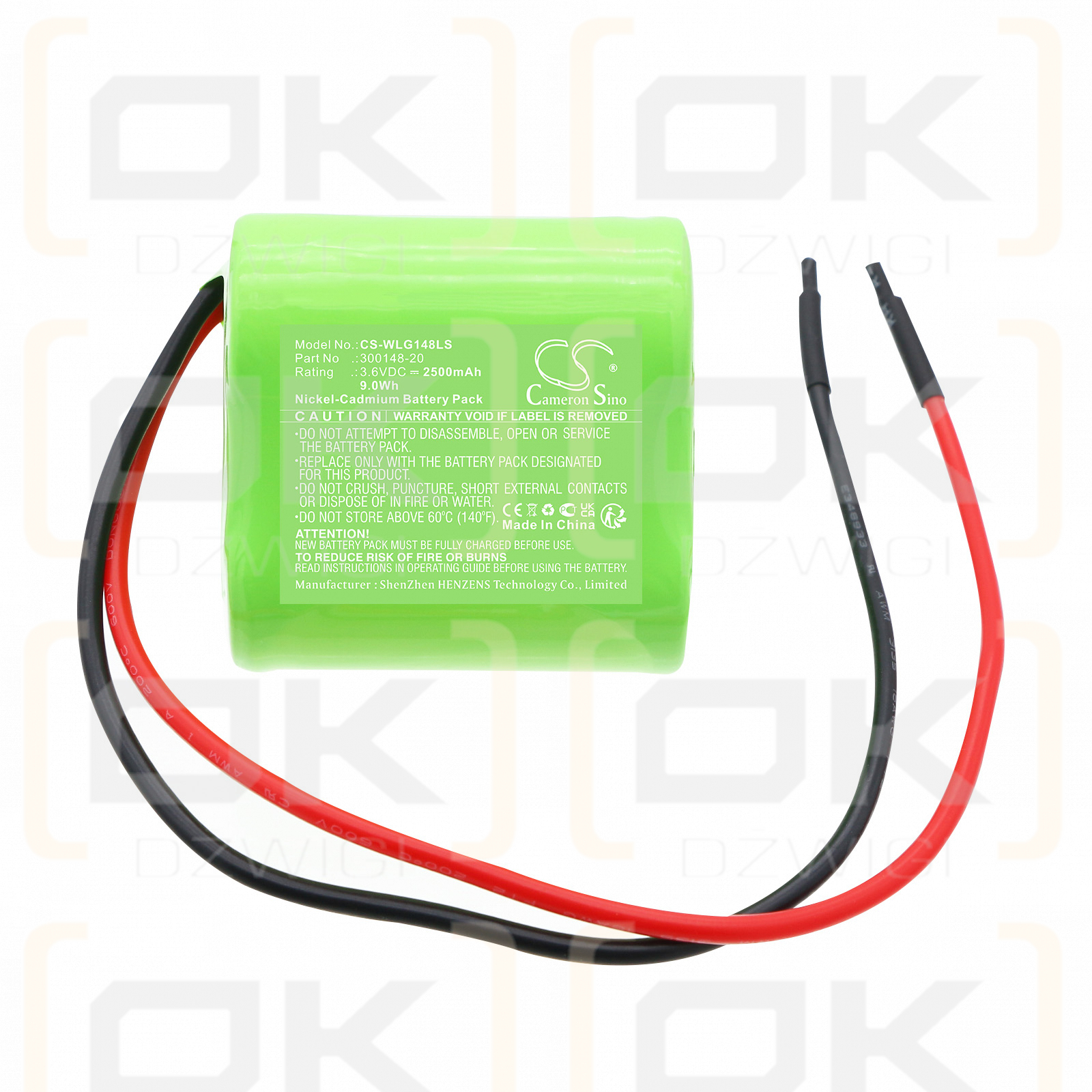Willing Wi201575 VTC / 300148-20 2500mAh Ni-CD 3.6V (Cameron Sino)