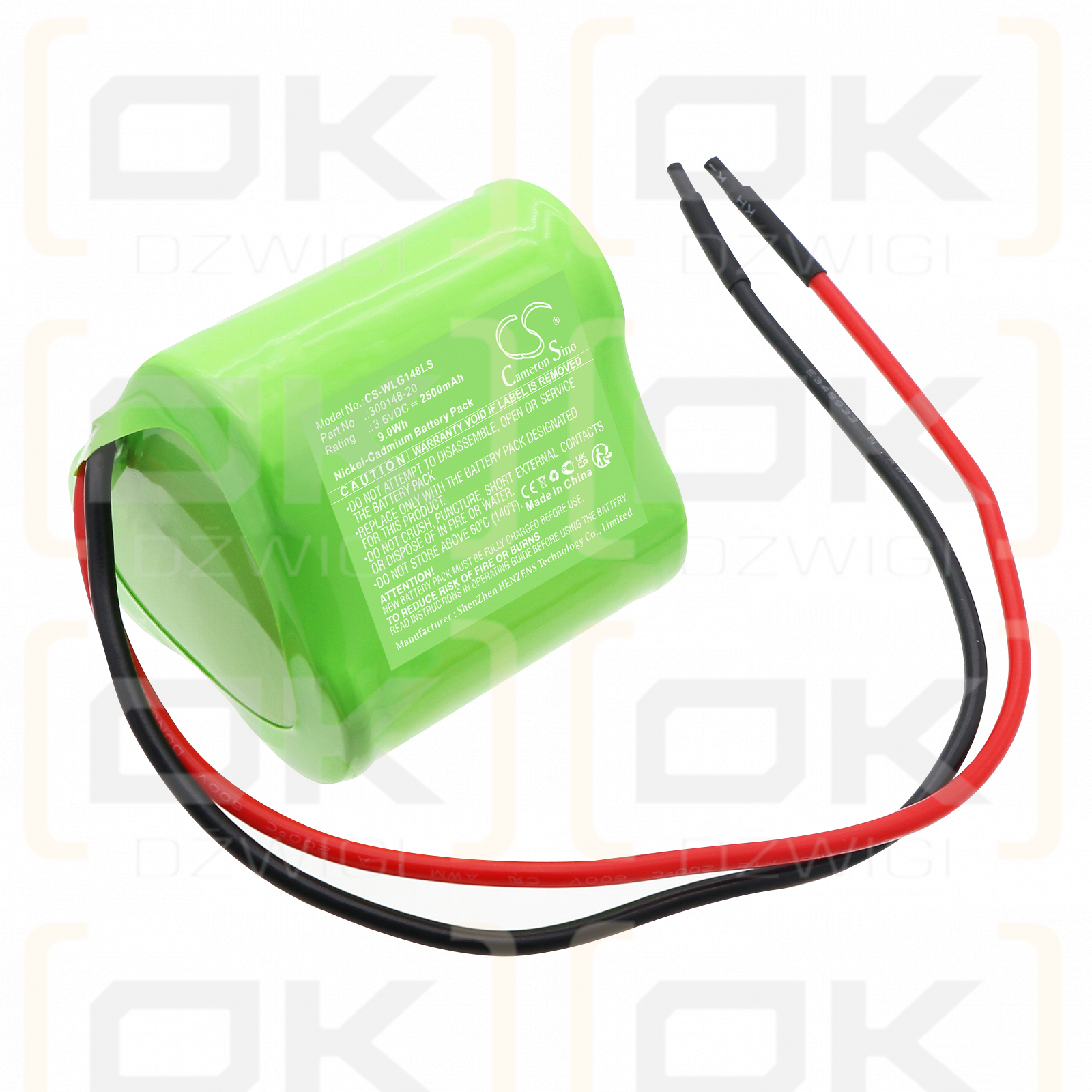 Willing Wi201575 VTC / 300148-20 2500mAh Ni-CD 3.6V (Cameron Sino)