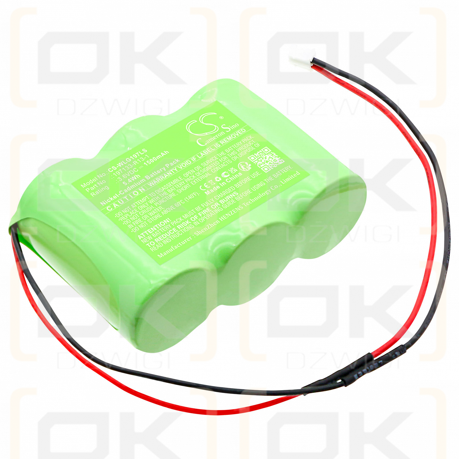 Willing Wi200552 3 VTCS / 197133-R13-1 1500mAh Ni-CD 3.6V (Cameron Sino)