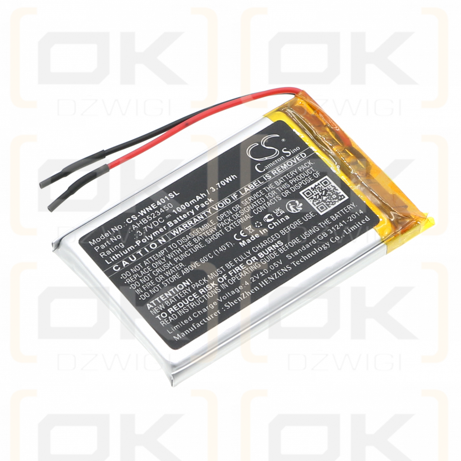 Weenect Silber WE401 / AHB523450 1000mAh Li-Polymer 3.7V (Cameron Sino)