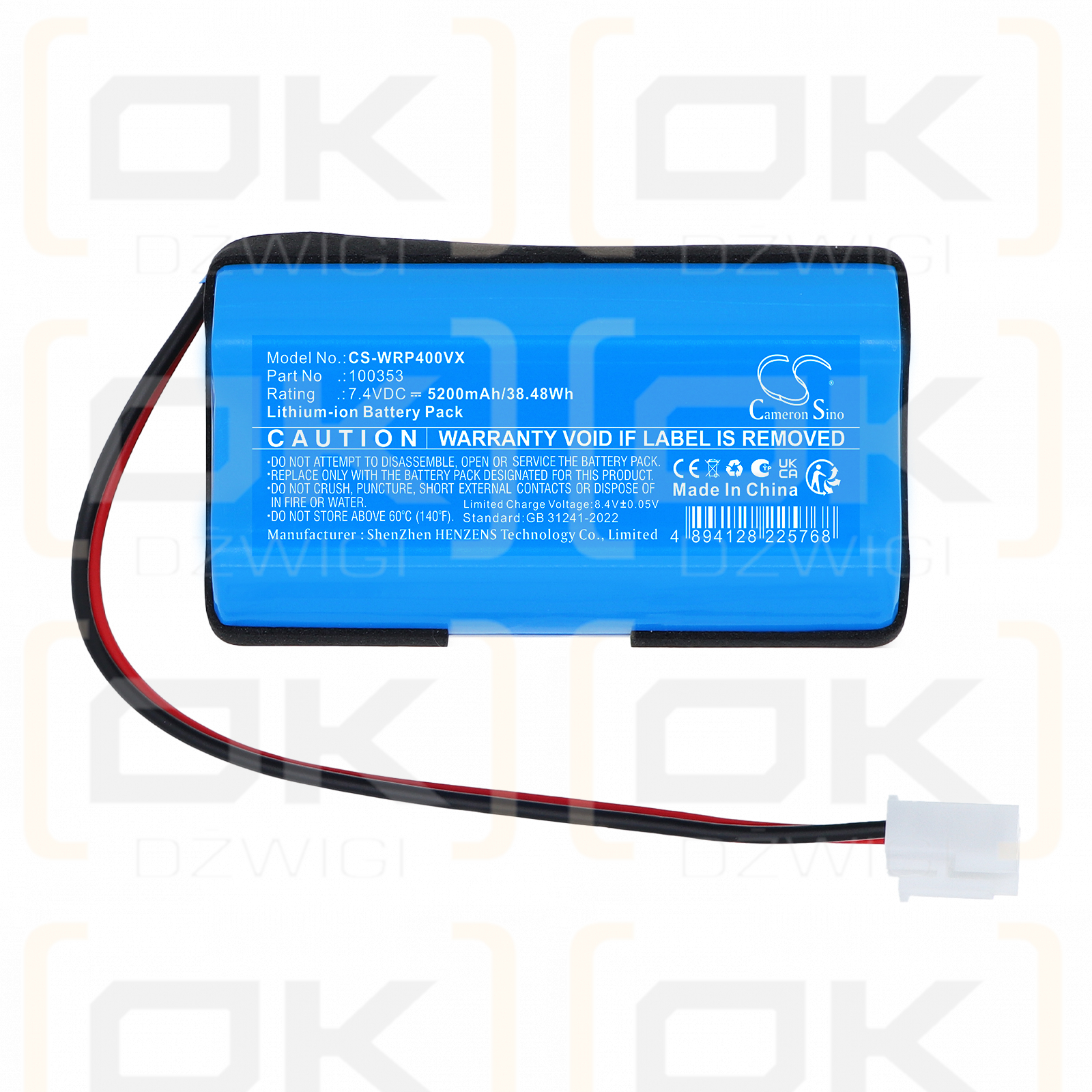 Limpiador de piscinas robot WetRuner / 100353 5200 mAh Li-ion 7,4 V (Cameron Sino)