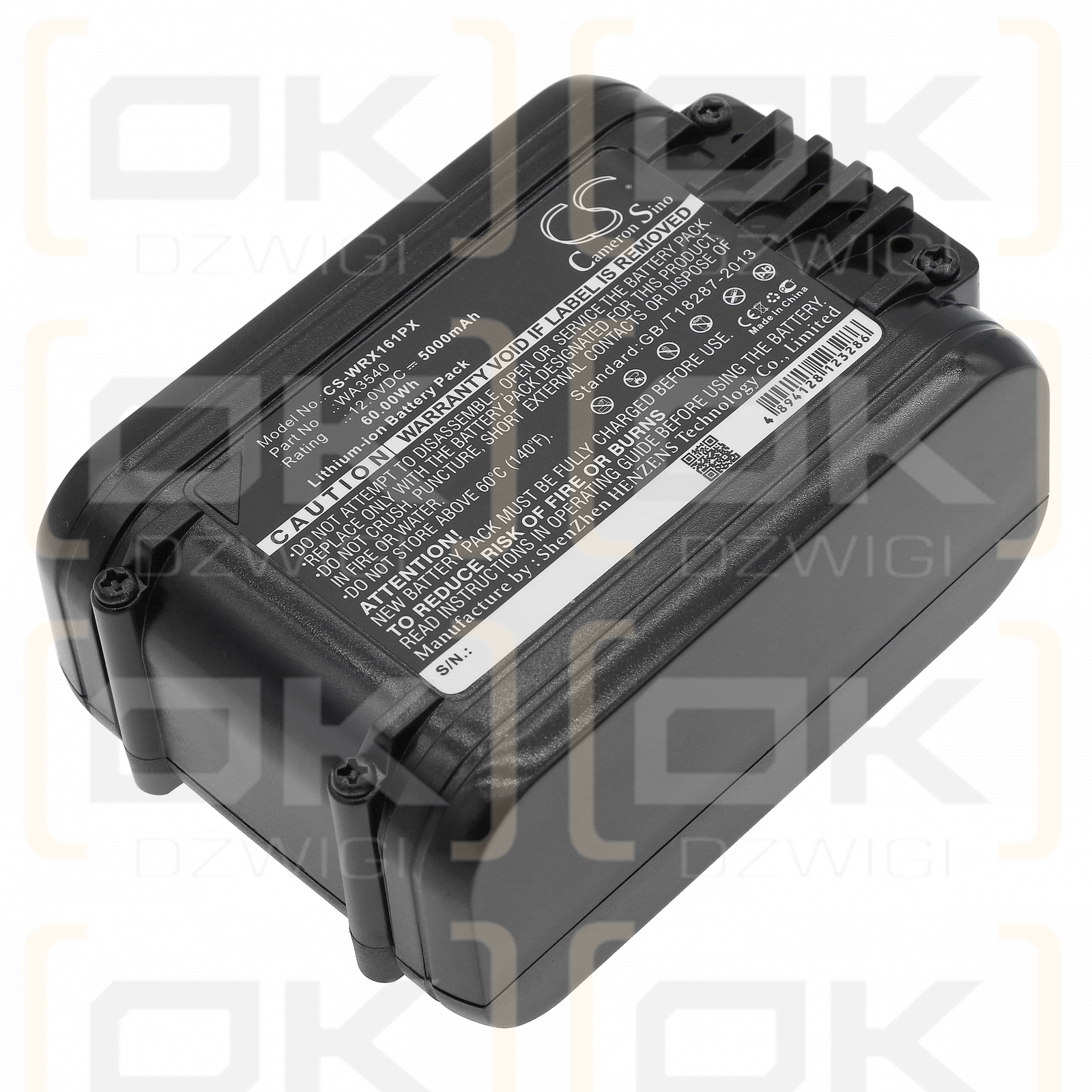 Worx WU161 / WA3540 5000 mAh Li-Ion 12,0 V (Cameron Sino)