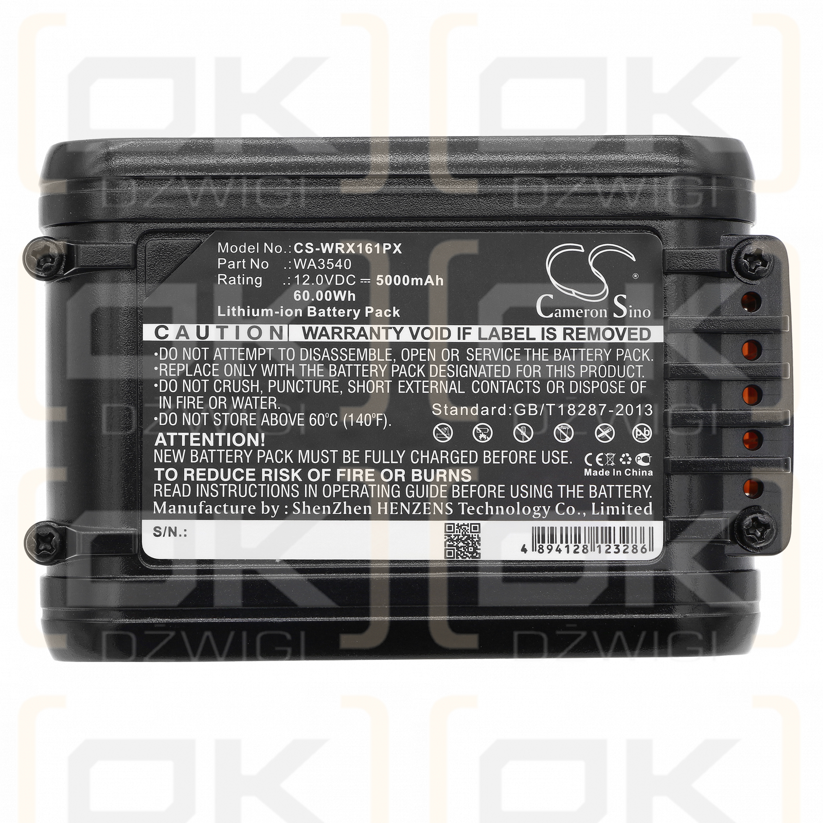 Worx WU161 / WA3540 5000 mAh Li-Ion 12,0 V (Cameron Sino)