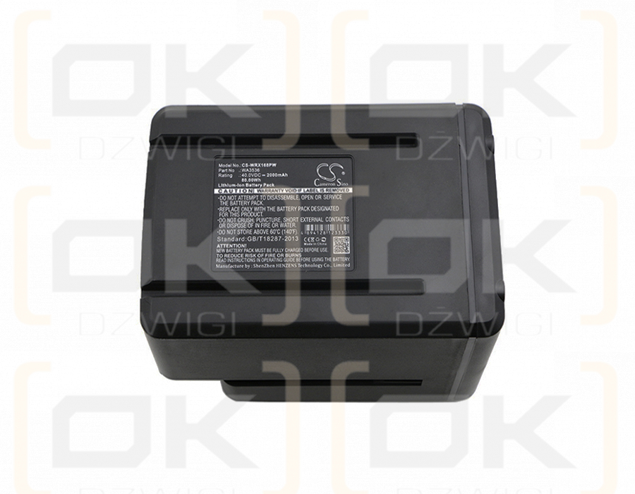 Worx WG776E Rasenmäher / WA3536 2000 mAh Li-Ion 40,0 V (Cameron Sino)