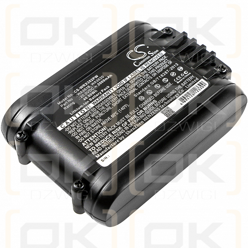 Worx RS2323 / WA3549.1 2000 mAh Li-Ion 20,0 V (Cameron Sino)