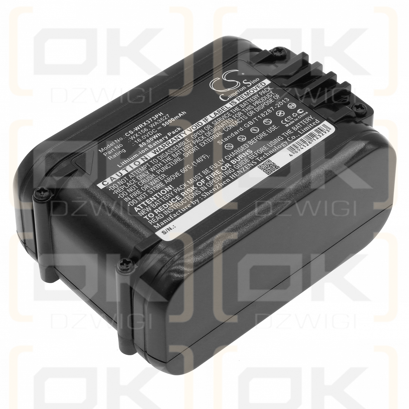 Worx WX156.1 / WX156 5000mAh Li-ion 16.0V (Cameron Sino)