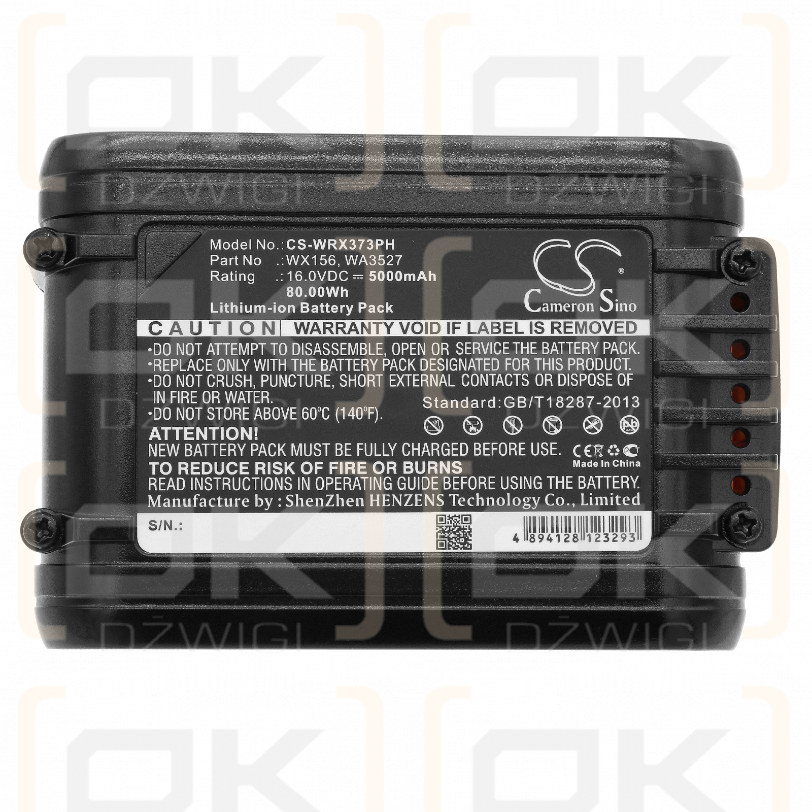 Worx WX156.1 / WX156 5000mAh Li-ion 16.0V (Cameron Sino)