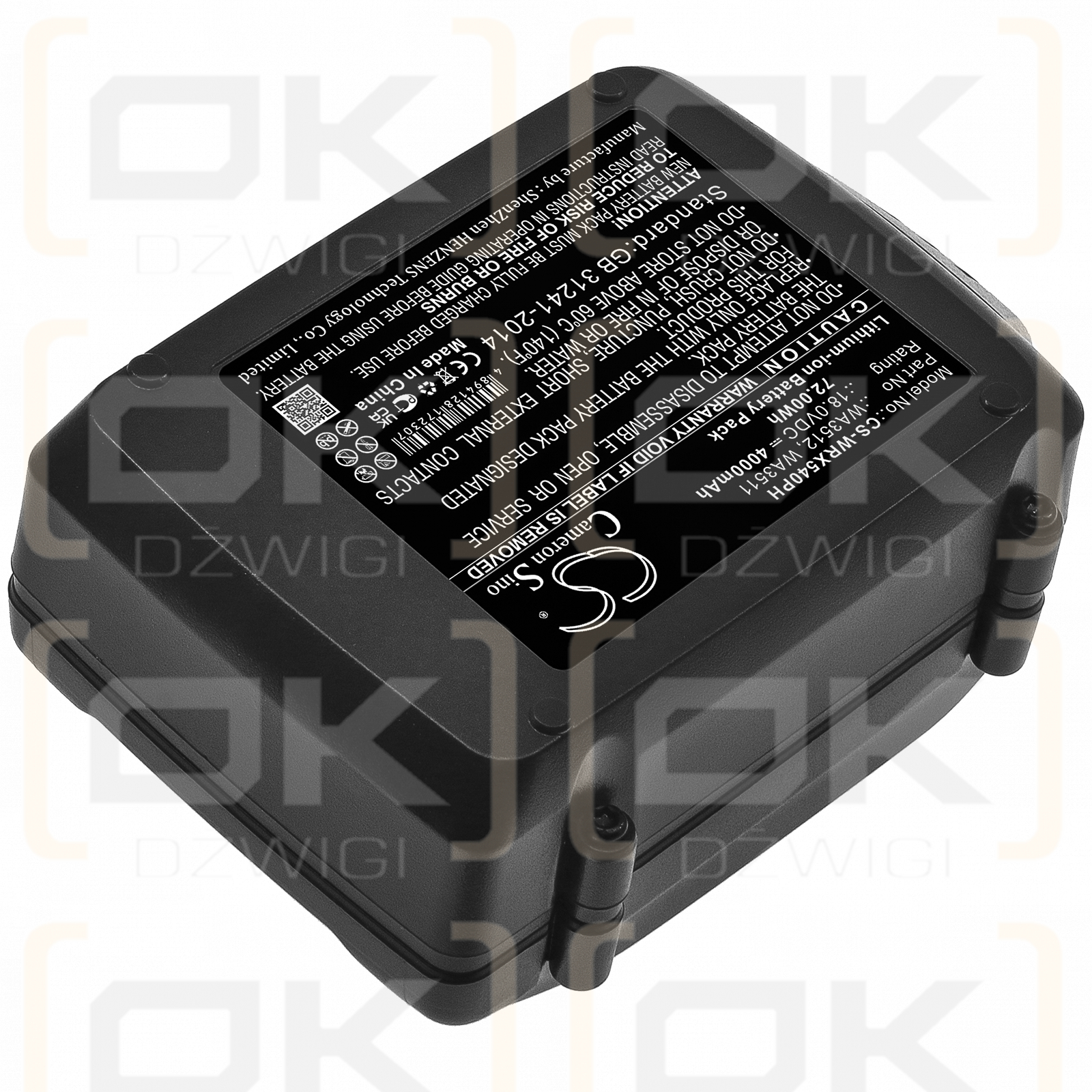 Worx WX183.2 / WA3512 4000 mAh Li-Ion 18,0 V (Cameron Sino)