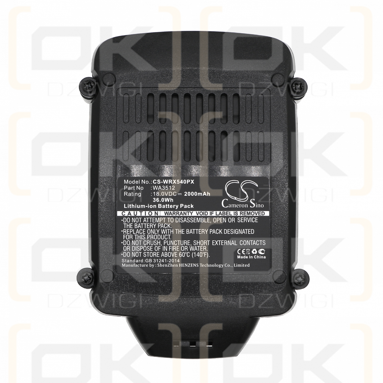 Worx WX502.1 / WA3551.1 2000 mAh Li-Ion 18,0 V (Cameron Sino)