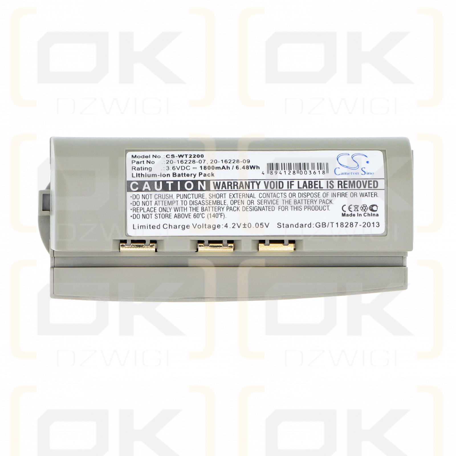 Referencia SY10L1-G / 20-16228-07 Batería de ion de litio de 1800 mAh y 3,6 V (Cameron Sino)