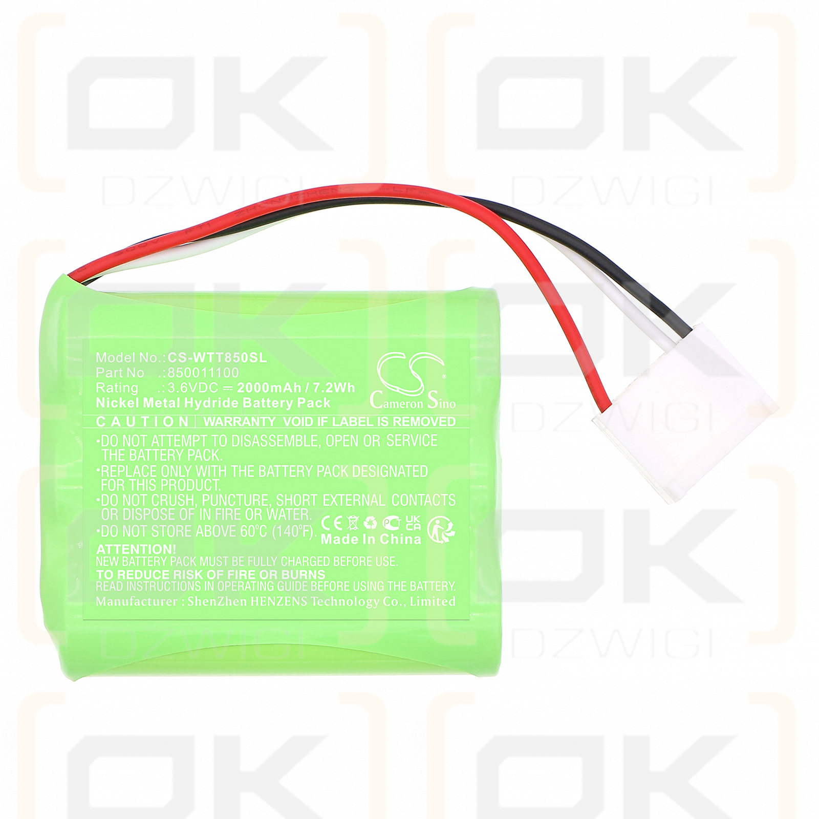 WITT Oxybaby / 850011100 2000 mAh Ni-MH 3,6 V (Cameron Sino)
