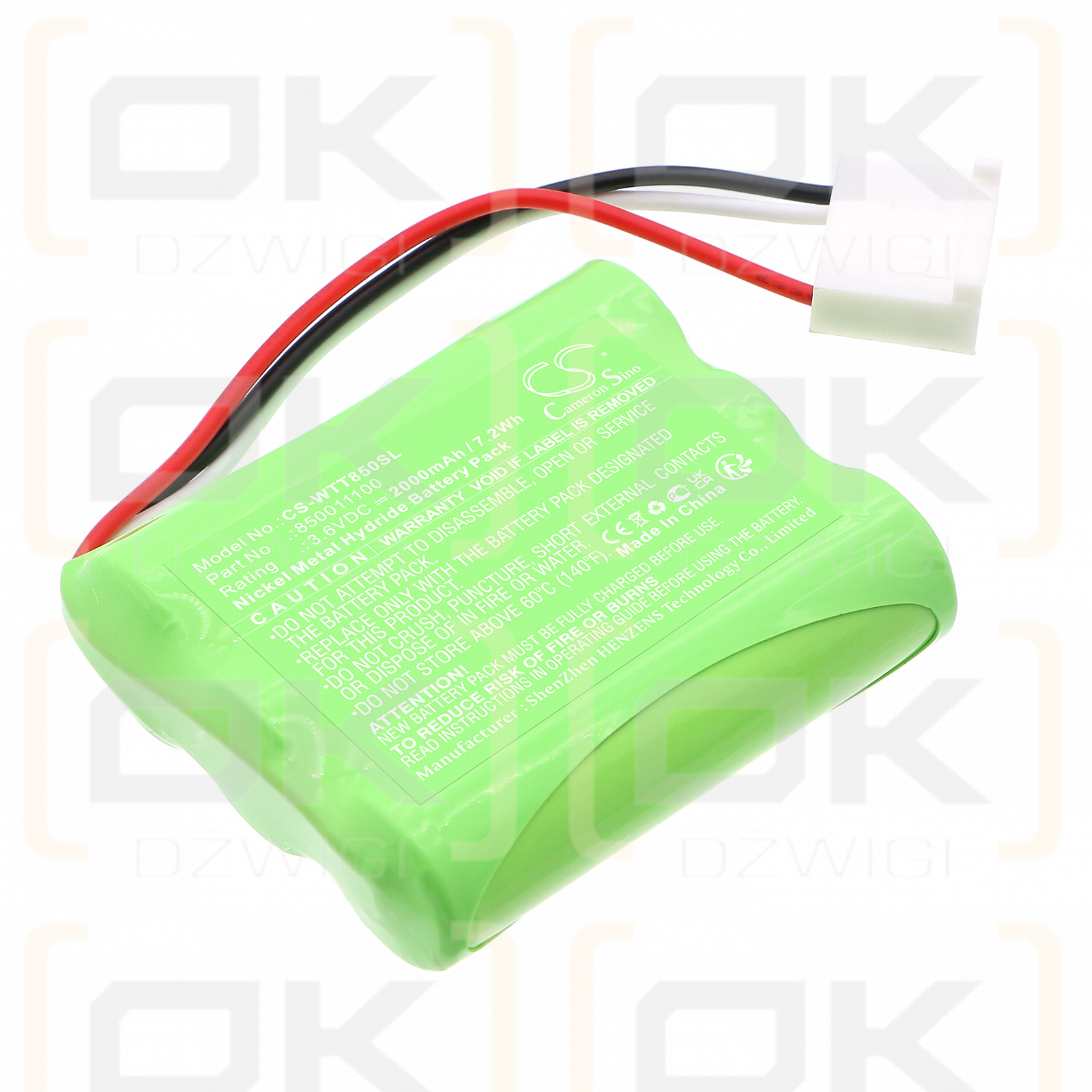 WITT Oxybaby / 850011100 2000 mAh Ni-MH 3,6 V (Cameron Sino)