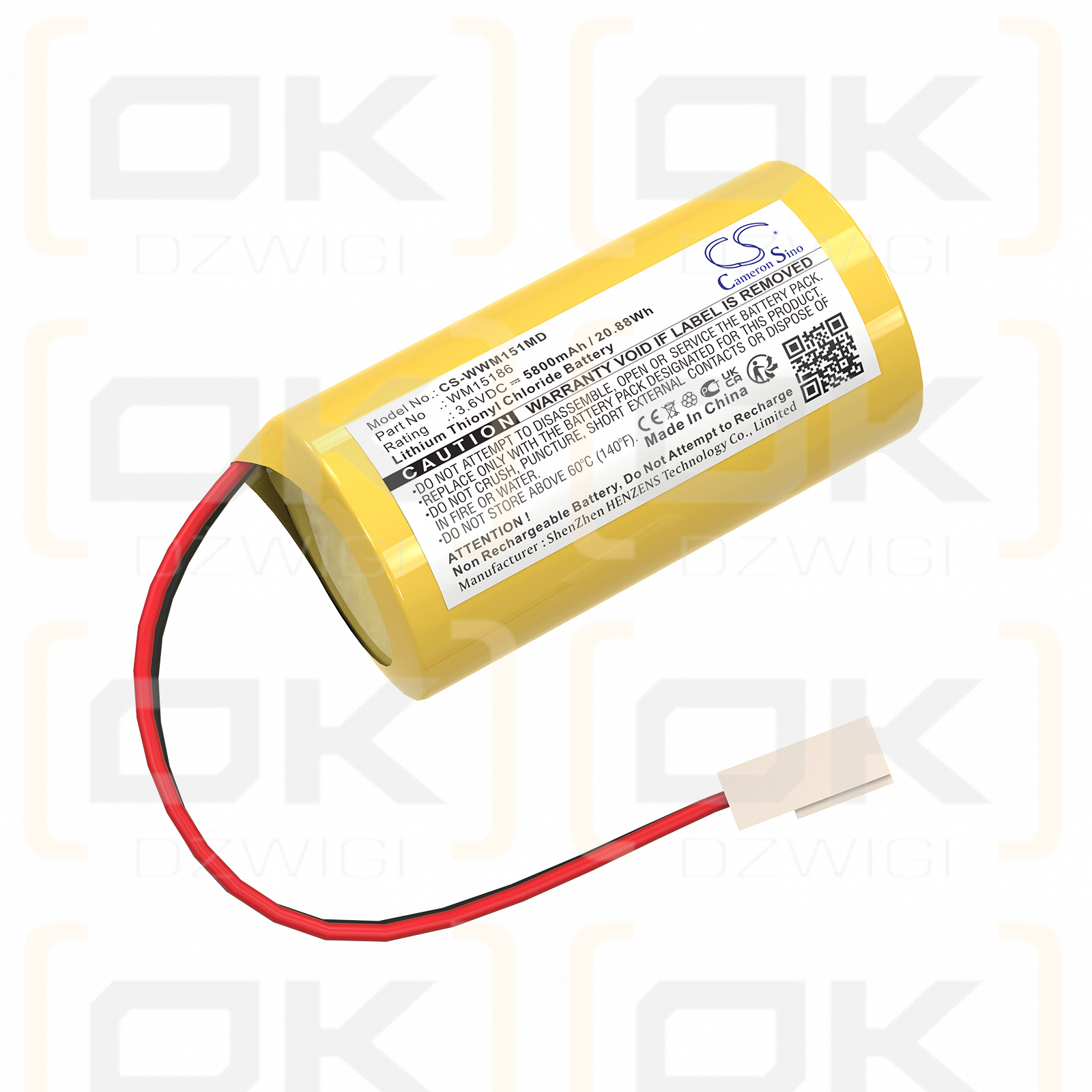 WEINMANN MEDUMAT / 88888696 5800 mAh Li-SOCl2 3,6 V (Cameron Sino)