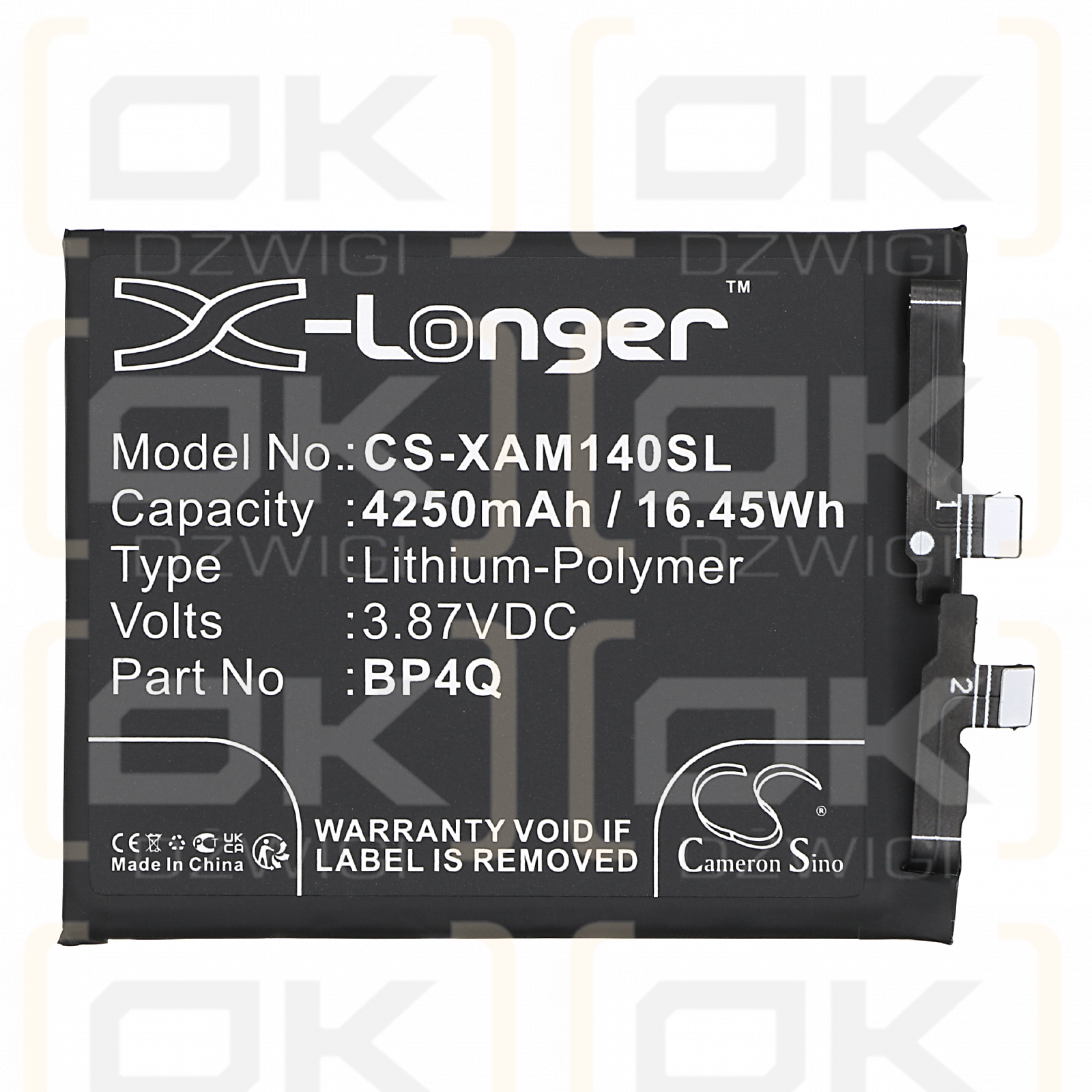 Xiaomi 14 / BP4Q 4250mAh Li-Polymer 3.87V (Cameron Sino)