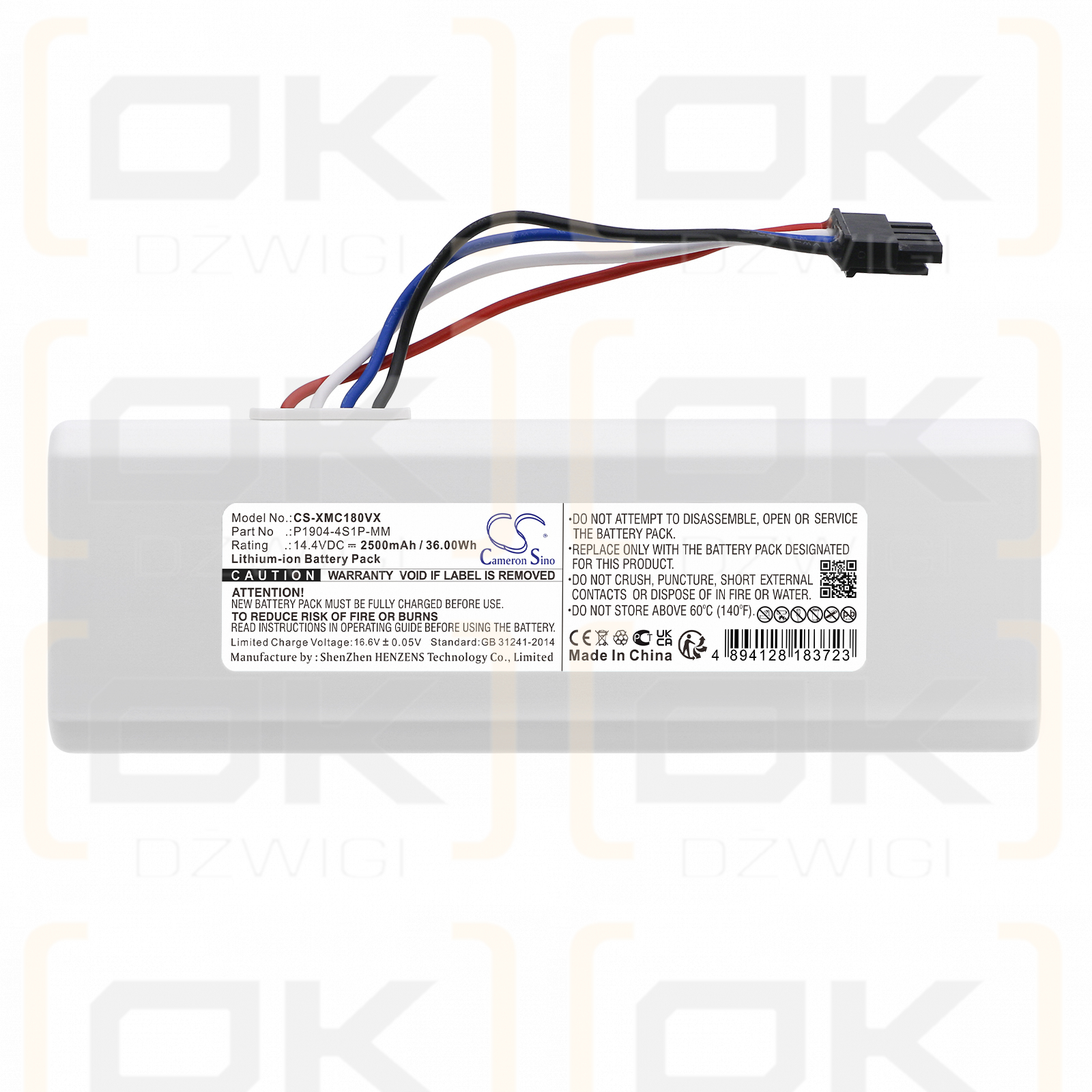 Xiaomi Dreame MC1808 / P1904-4S1P-MM 2500 mAh Li-Ion 14,4 V (Cameron Sino)