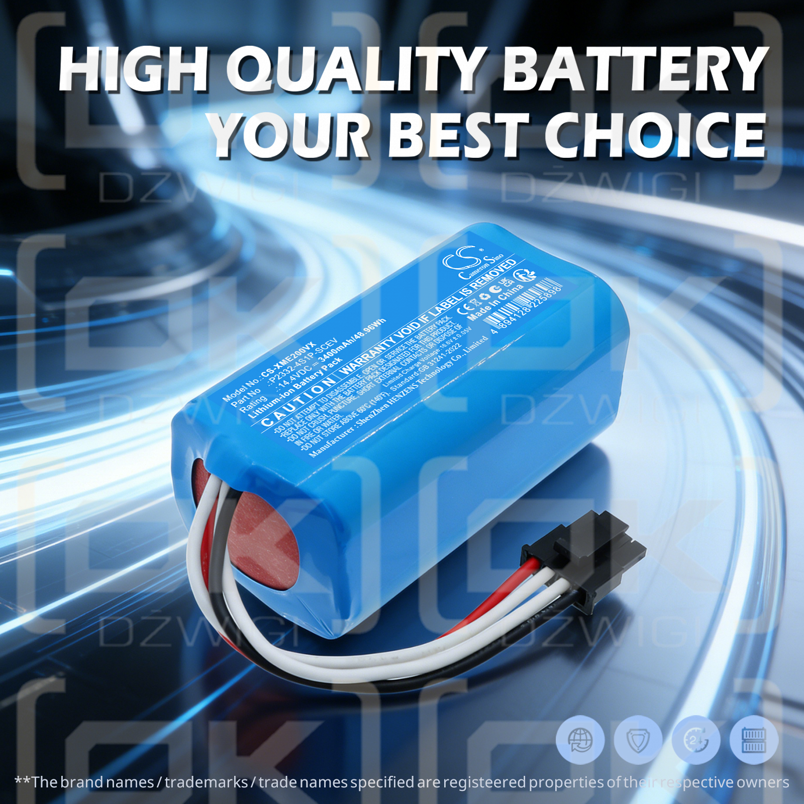 Xiaomi Robot Aspirador S20 / P2332-4S1P-SCEV 3400 mAh Li-ion 14,4 V (Cameron Sino)