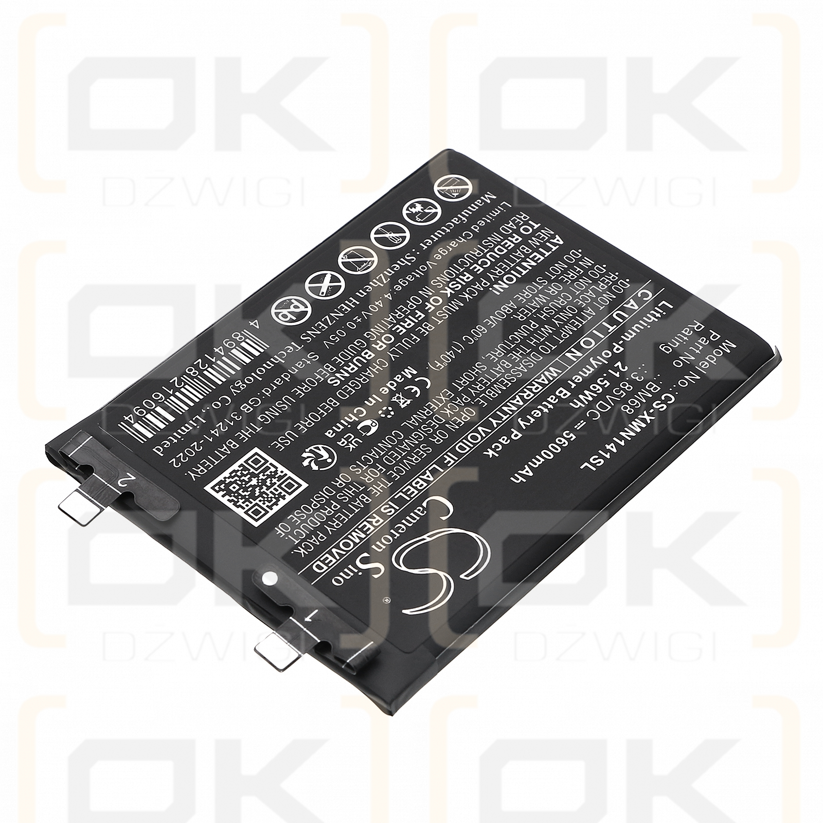 Redmi Note 14 Pro+ / BM68 5600 mAh, polímero de litio, 3,85 V (Cameron Sino)