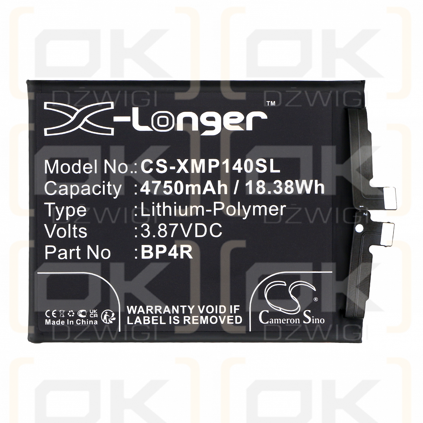 Xiaomi 14 Pro / BP4R 4750mAh Li-Polímero 3.87V (Cameron Sino)