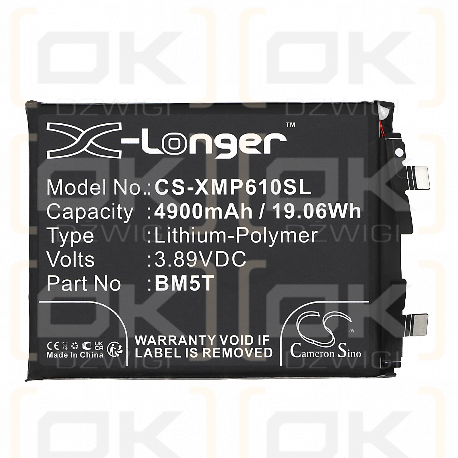 Xiaomi 13T 5G / BM5T 4900mAh Li-Polymer 3.89V (Cameron Sino)