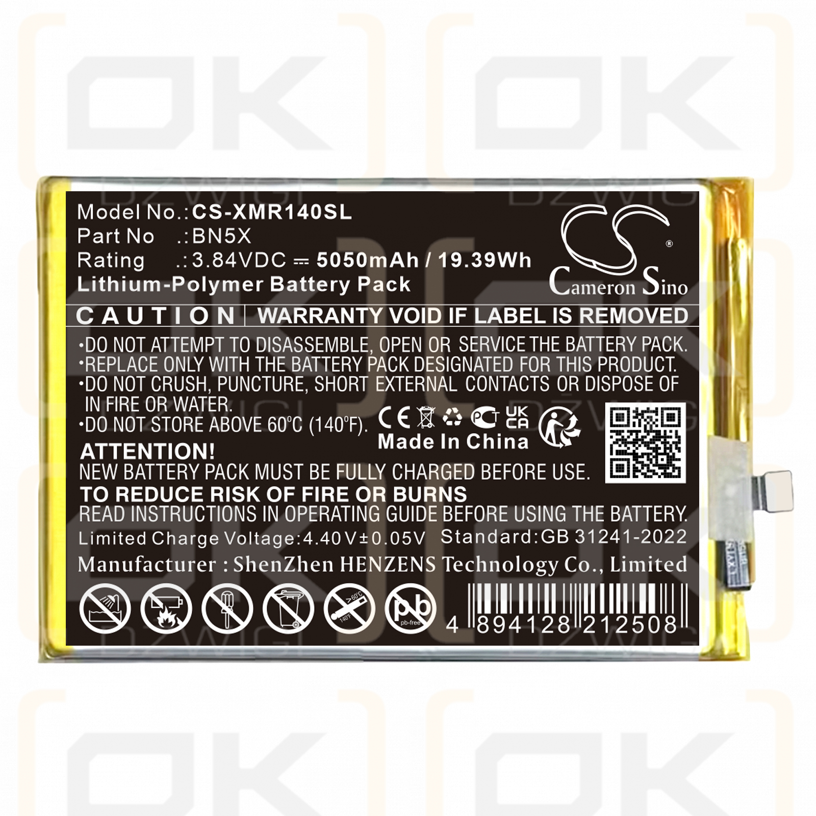 Xiaomi Redmi 14C / BN5X 5050mAh Li-Polymer 3.84V (Cameron Sino)