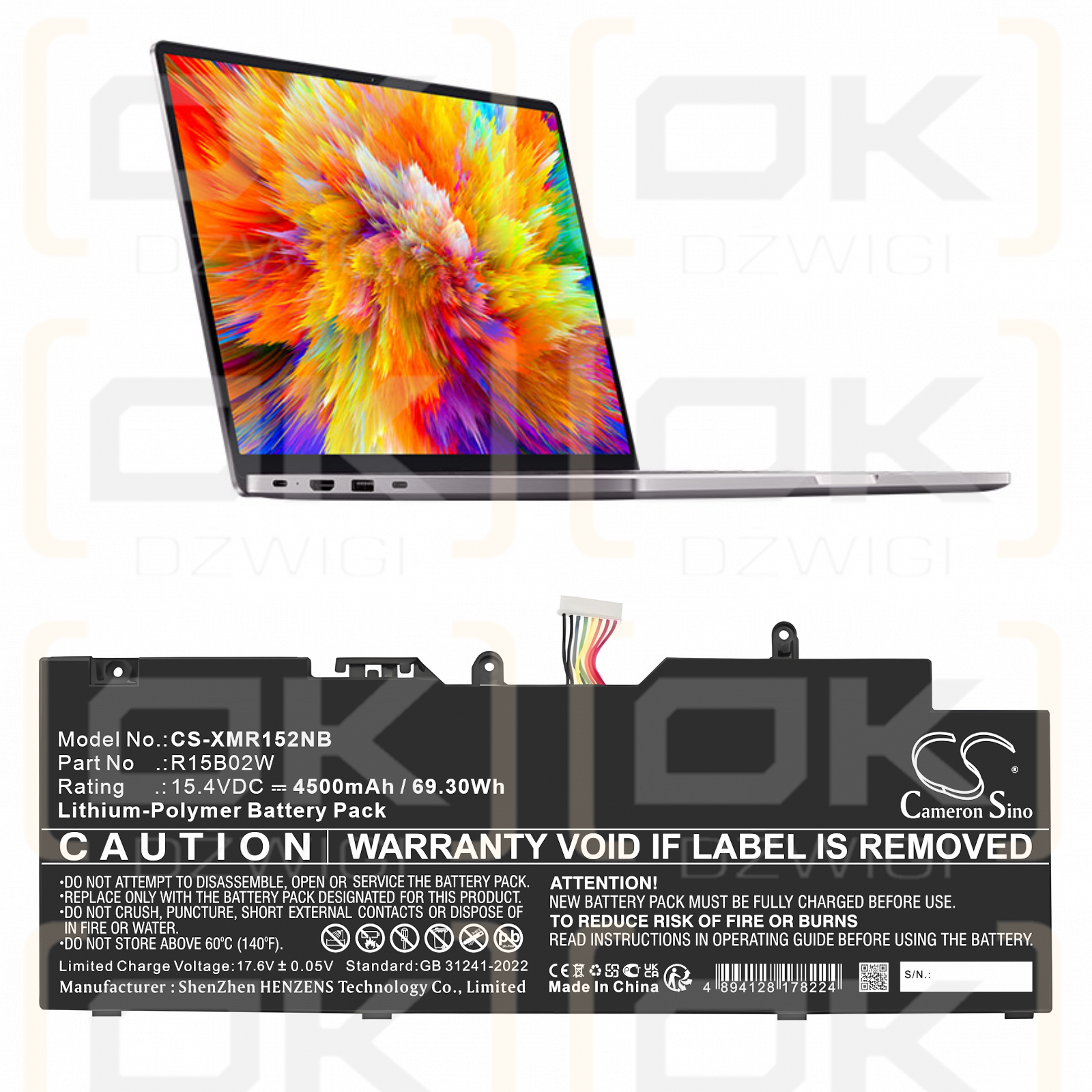 Xiaomi RedmiBook Pro 15 2021 / R15B02W 4500 mAh Li-Polymer 15,4 V (Cameron Sino)