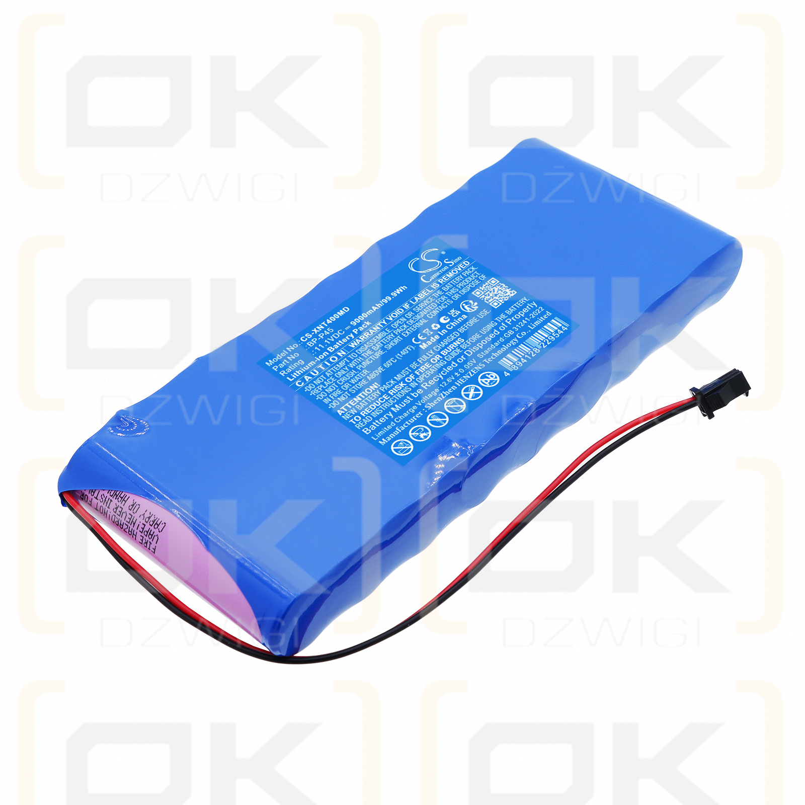 Сменный аккумулятор для аппарата ИВЛ Oxivent Oxi4 Plus / BP-P45 9000 мАч Li-ion 11,1 В (Cameron Sino)