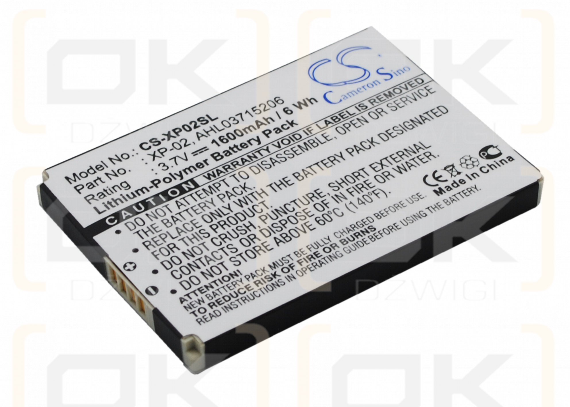 Bateria zamienna do O2 XDA Comet / XP-02 1600 mAh Li-Polymer 3.7 V (Cameron Sino)