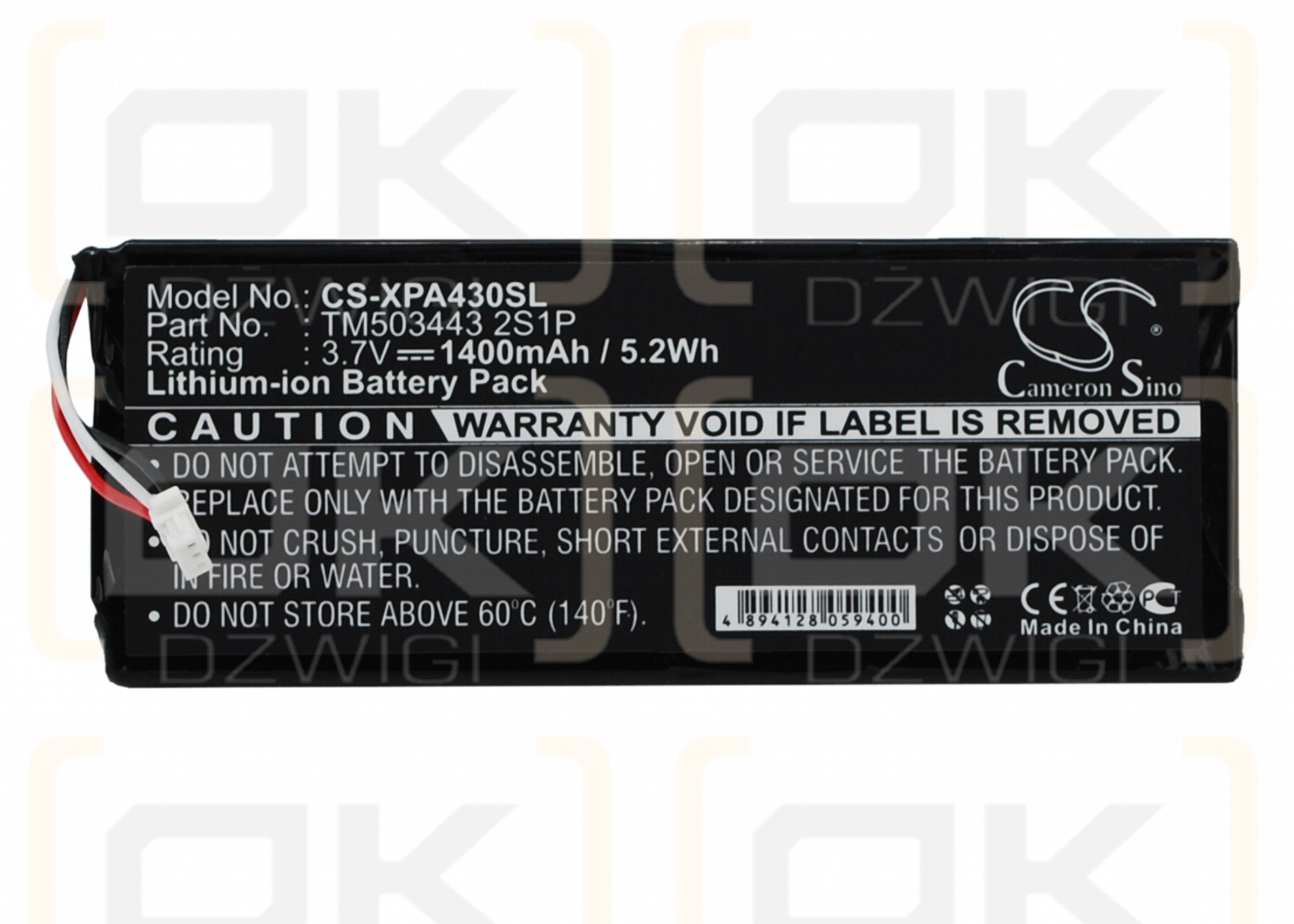 Xpend WQAGA43 / TM503443 2S1P 1400mAh Li-ion 3.7V (Cameron Sino)