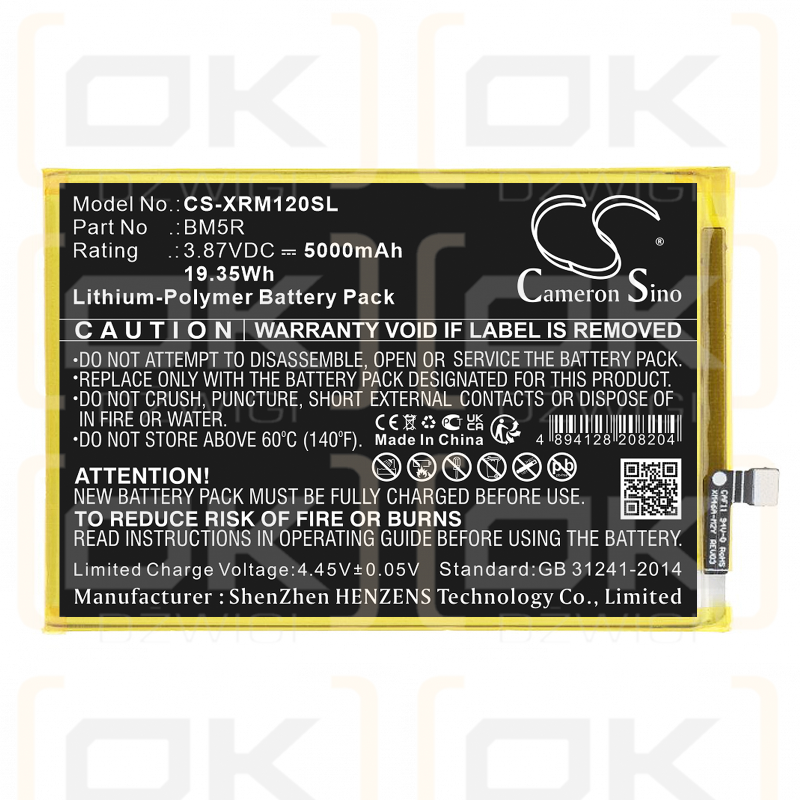 Redmi 12 5G / BM5R 5000 mAh Li-Polymer 3,87 V (Cameron Sino)