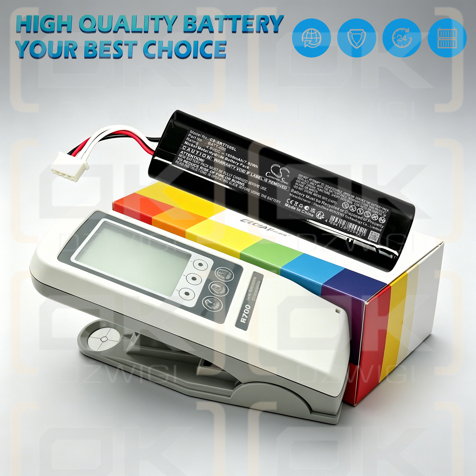 Сменный аккумулятор для X-Rite Ihara R700 / BATT-005 1650 мАч Ni-MH 4,8 В (Cameron Sino)