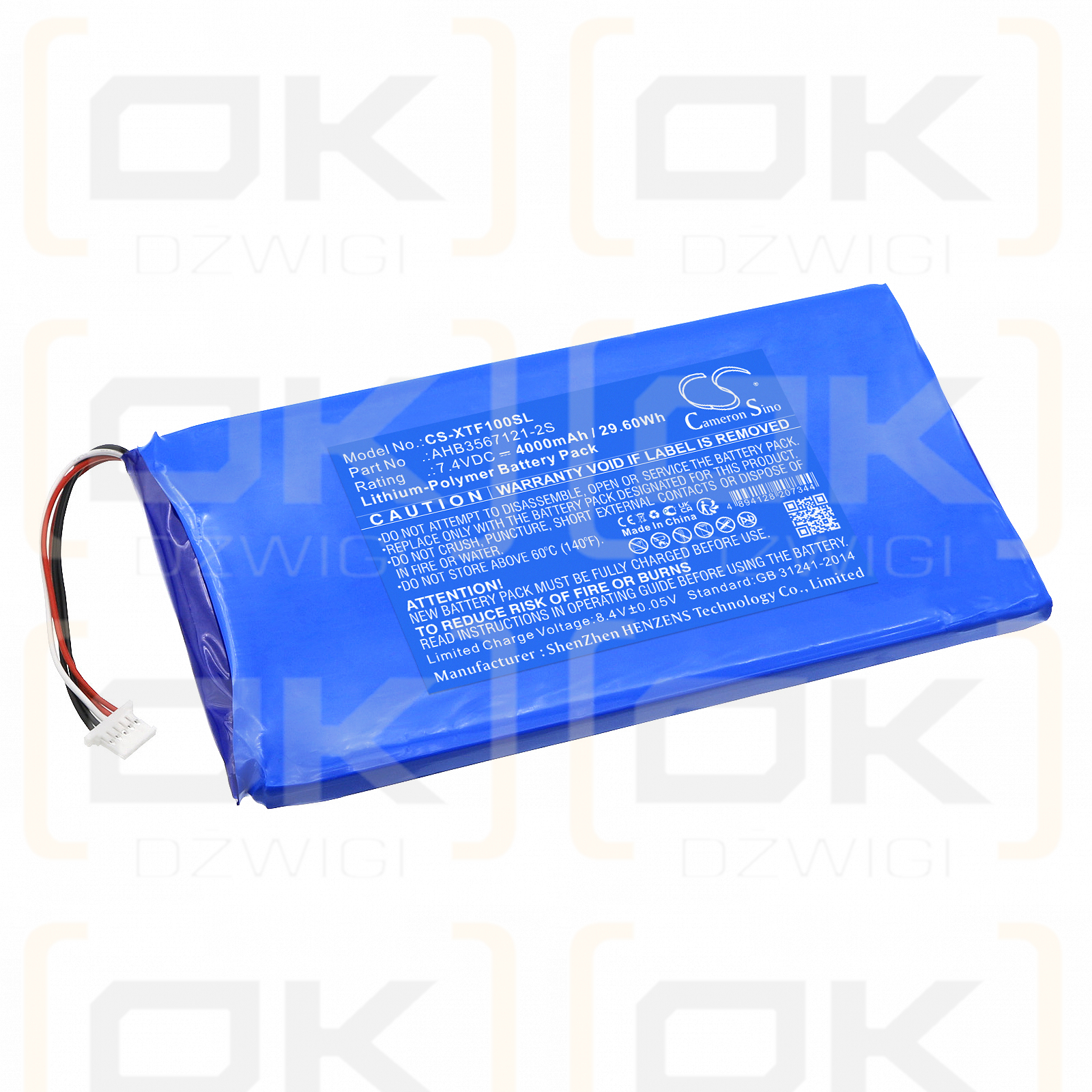 XTOOL AutoProPAD Vollversion Autoschlüsselprogrammierer / AHB3567121-2S 4000 mAh Li-Polymer 7,4 V (Cameron Sino)