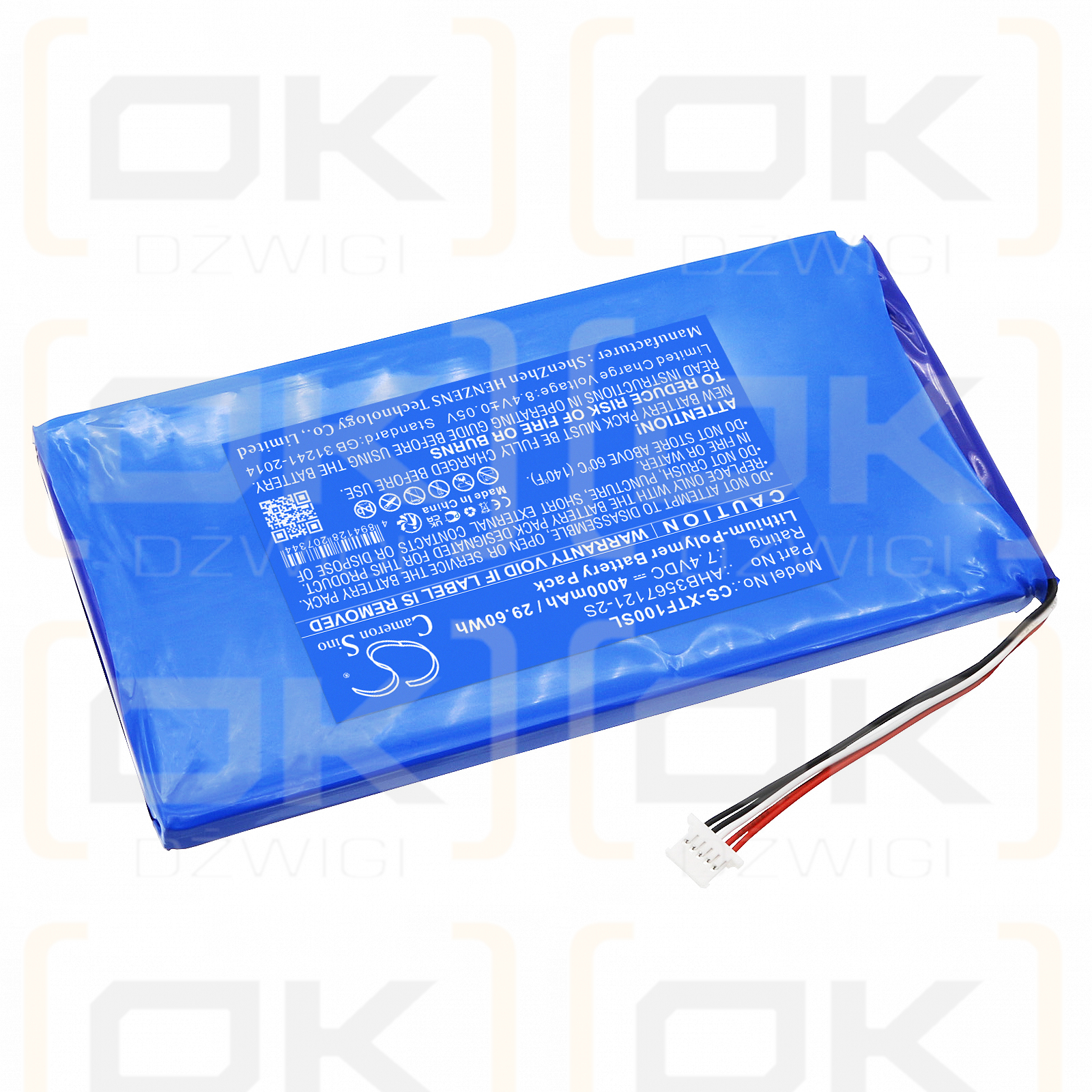 XTOOL AutoProPAD Vollversion Autoschlüsselprogrammierer / AHB3567121-2S 4000 mAh Li-Polymer 7,4 V (Cameron Sino)