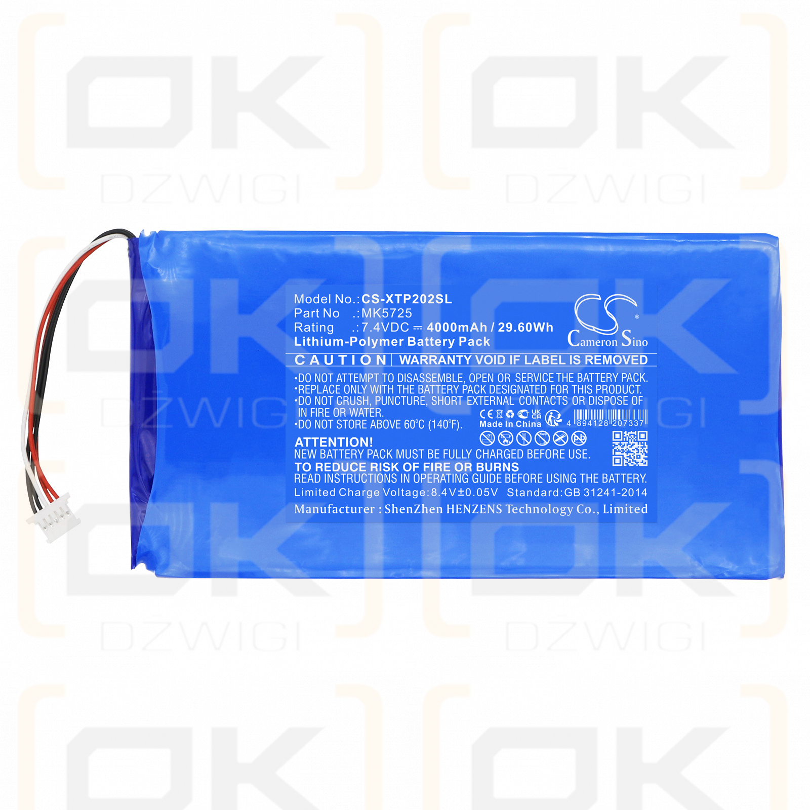 XTOOL EZ500 / MK5725 4000mAh Li-Polymer 7.4V (Cameron Sino)