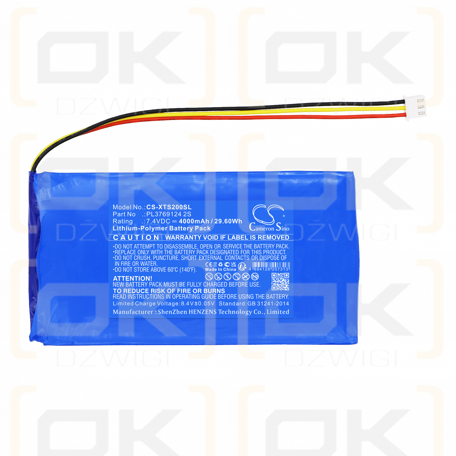 XTOOL XTOOL PS2 GDS Gasoline / PL3769124 2S 4000mAh Li-Polymer 7.4V (Cameron Sino)