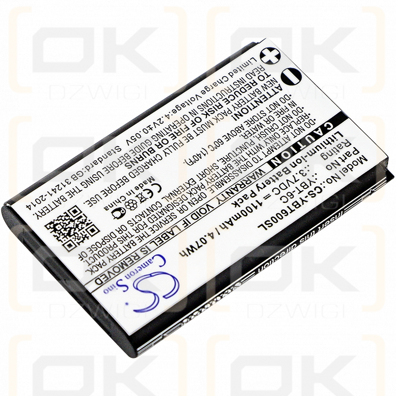 Paquete de baterías personalizado / YBT-6C 1100mAh Li-ion 3.7V (Cameron Sino)