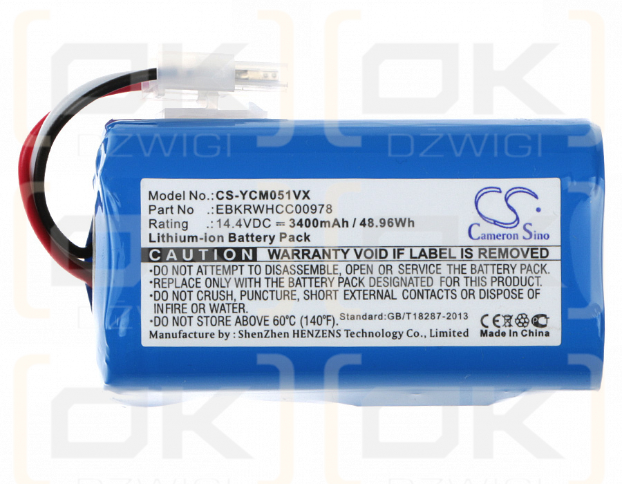 Luz iCLEBO / EBKRWHCC00978 3400mAh Li-ion 14.4V (Cameron Sino)