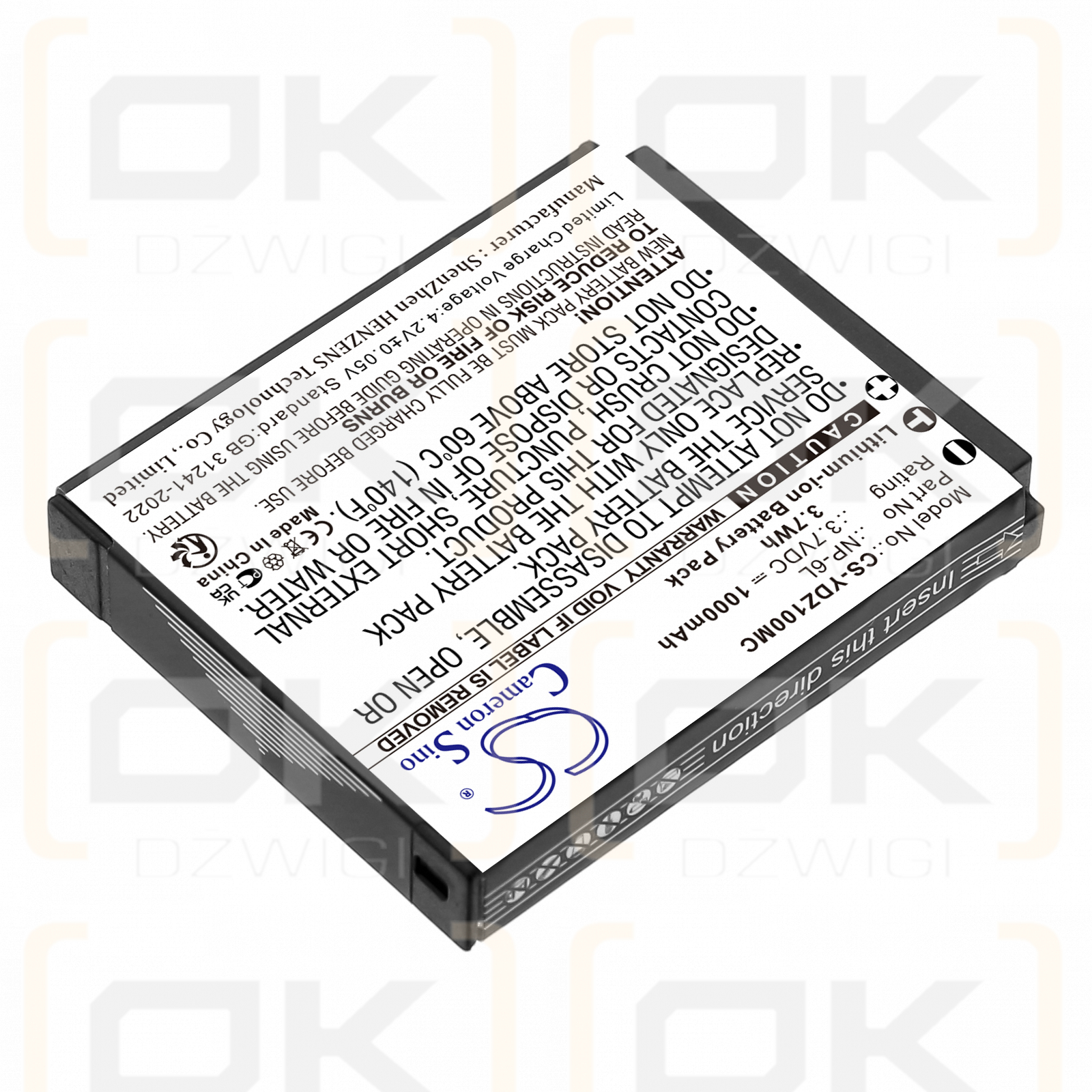 Minolta MND23 / NP-6L 1000 mAh Li-ion 3.7 V (Cameron Sino)