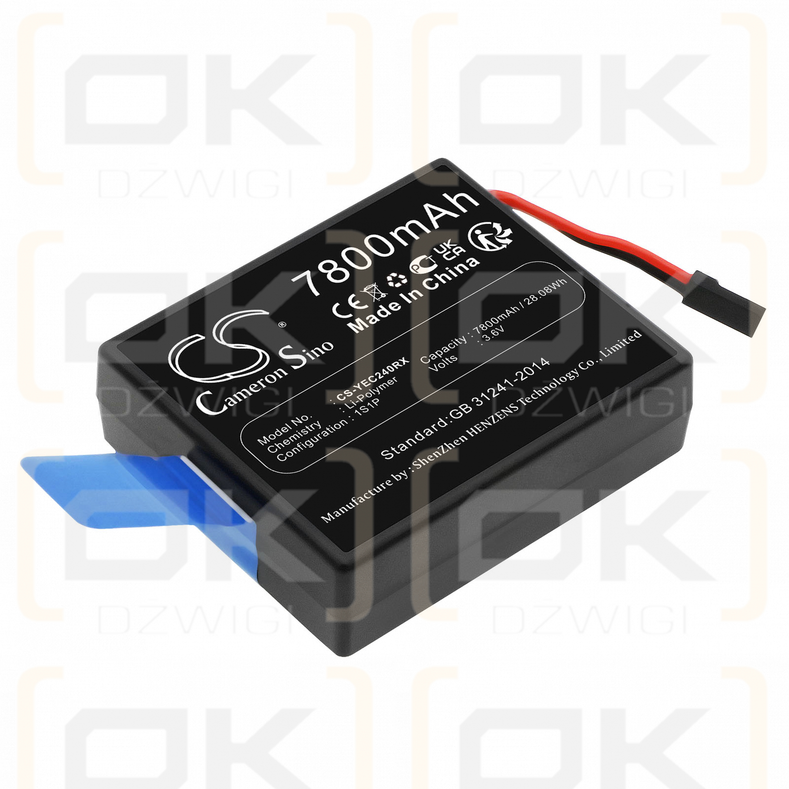 Controlador YUNEEC ST24 / YP-2 7800mAh Li-Polymer 3.6V (Cameron Sino)