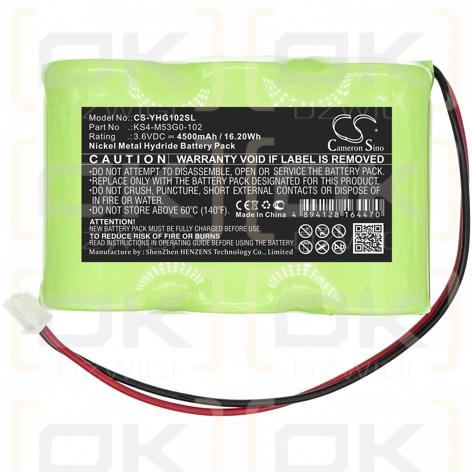 Controladores de robot Yamaha RCX144 / KS4-M53G0-102 4500mAh Ni-MH 3.6V (Cameron Sino)