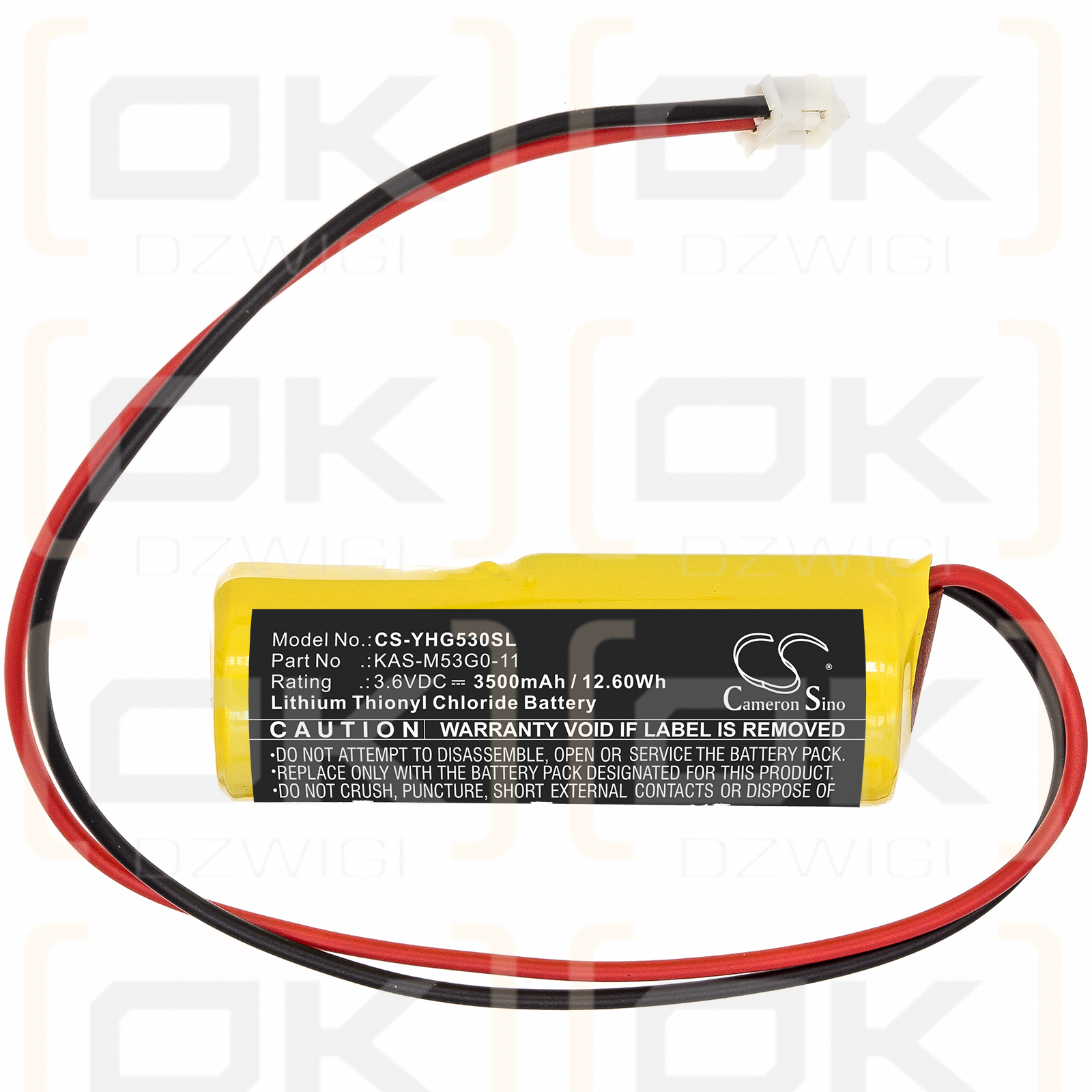 Yamaha KAS-M53G0-10 / KAS-M53G0-11 3500 mAh Li-SOCl2 3,6 V (Cameron Sino)