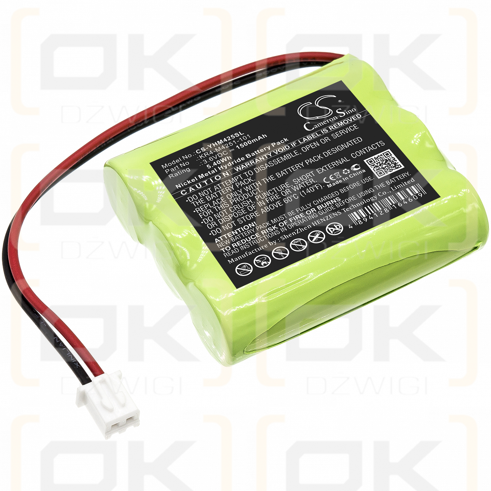 Yamaha KR4-M4251-101 1500mAh Ni-MH 3.6V (Cameron Sino)