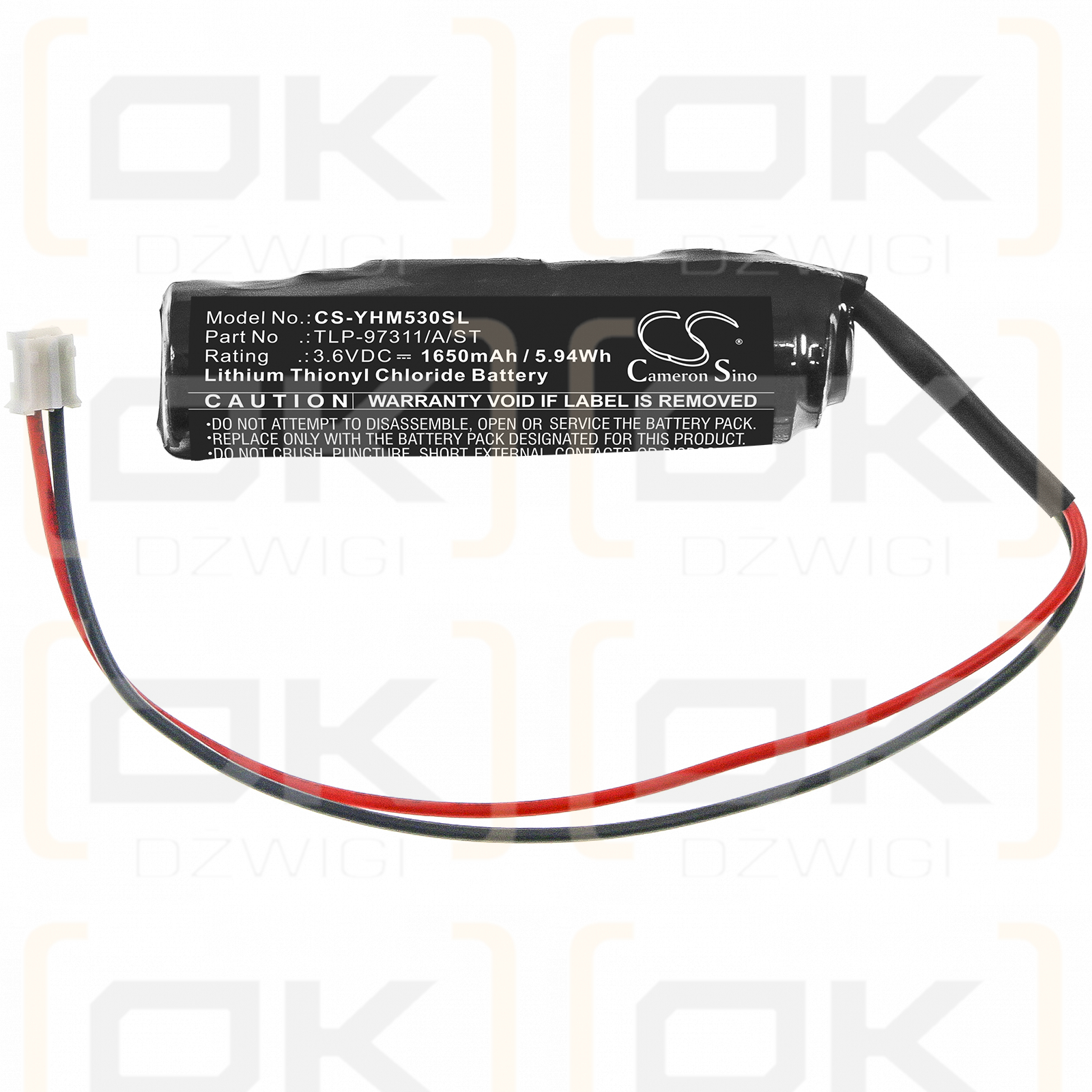 Yamaha KCA-M53GO-10 / TLP-97311/A/ST 1650mAh Li-SOCl2 3.6V (Cameron Sino)